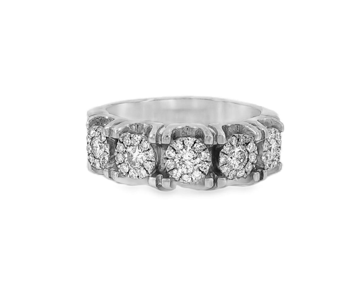 14k Gold Multi - Stone Diamond Ring with Round Brilliant Cut 2.93ct - AVI THE JEWELER