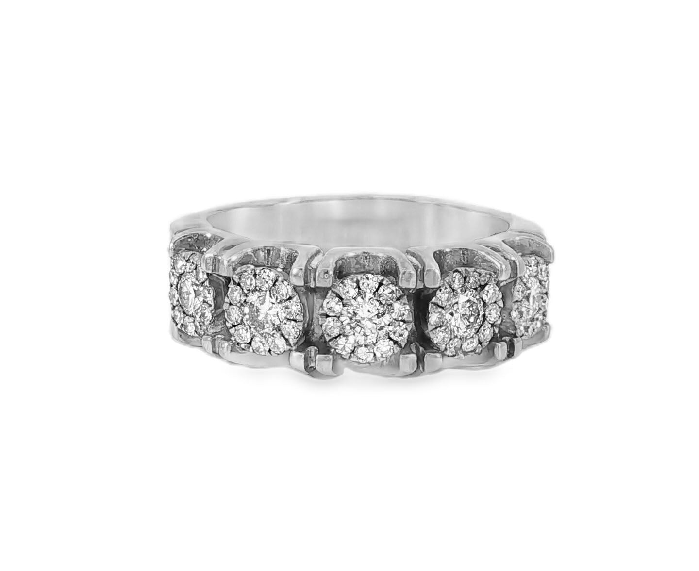 14k Gold Multi - Stone Diamond Ring with Round Brilliant Cut 2.93ct - AVI THE JEWELER