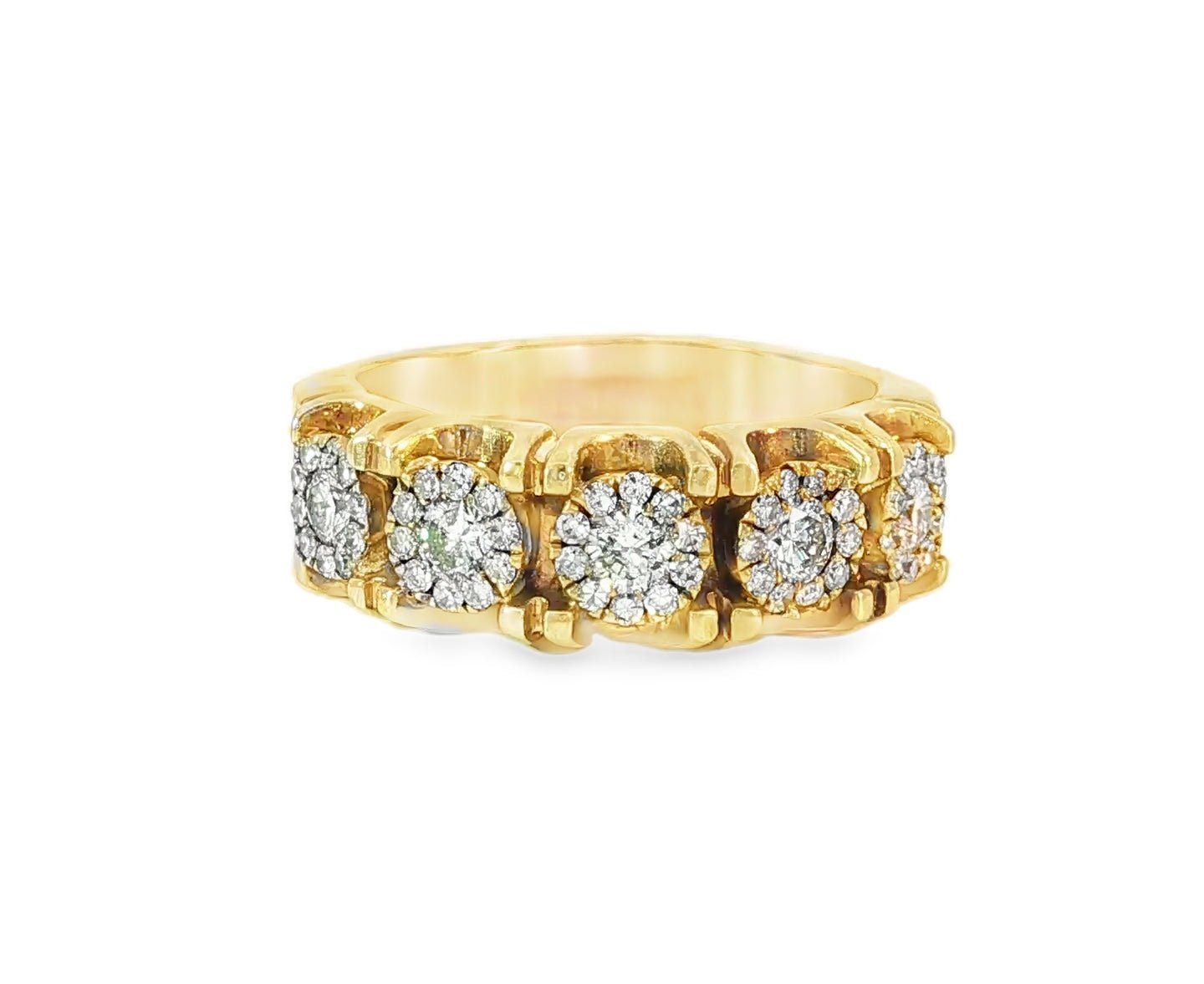 14k Gold Multi - Stone Diamond Ring with Round Brilliant Cut 2.93ct - AVI THE JEWELER