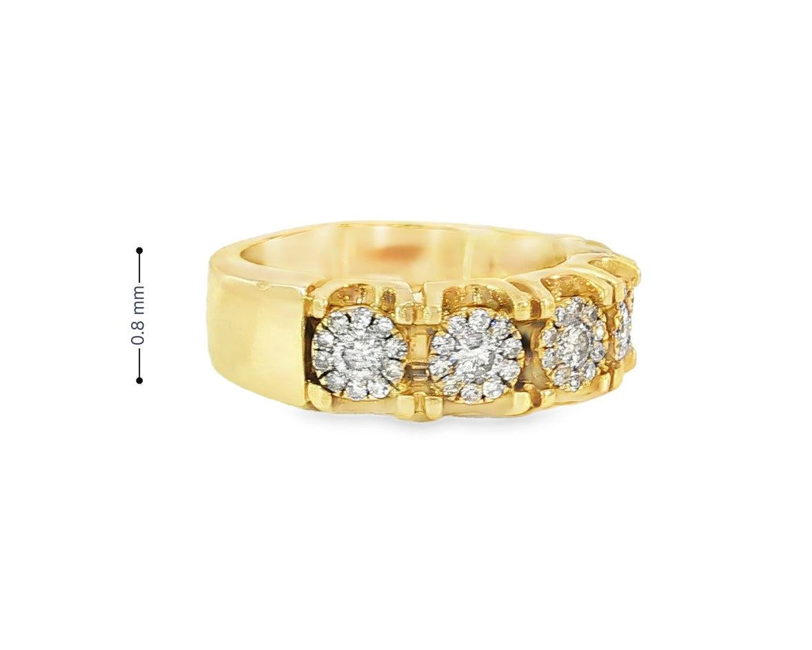 14k Gold Multi - Stone Diamond Ring with Round Brilliant Cut 2.93ct - AVI THE JEWELER