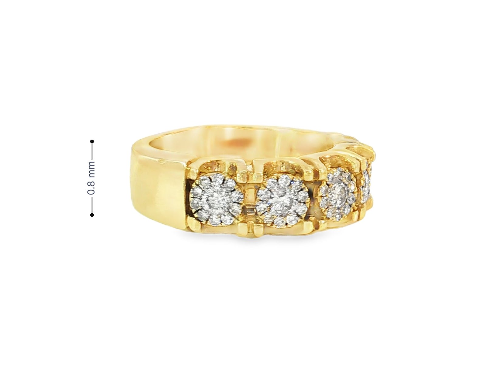 14k Gold Multi - Stone Diamond Ring with Round Brilliant Cut 2.93ct - AVI THE JEWELER