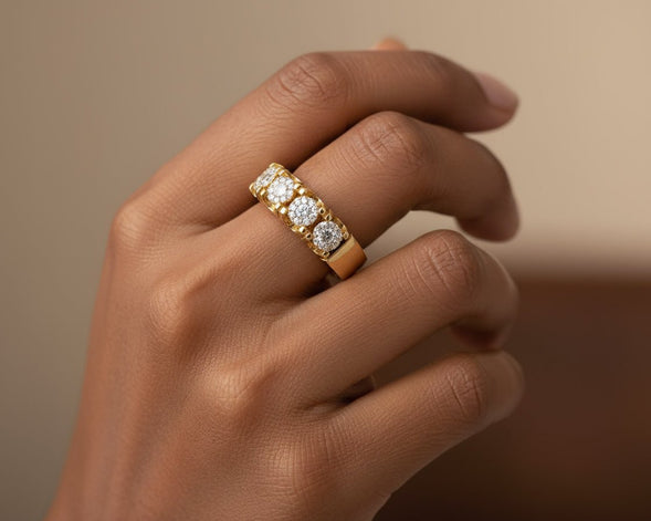 14k Gold Multi - Stone Diamond Ring with Round Brilliant Cut 2.93ct - AVI THE JEWELER