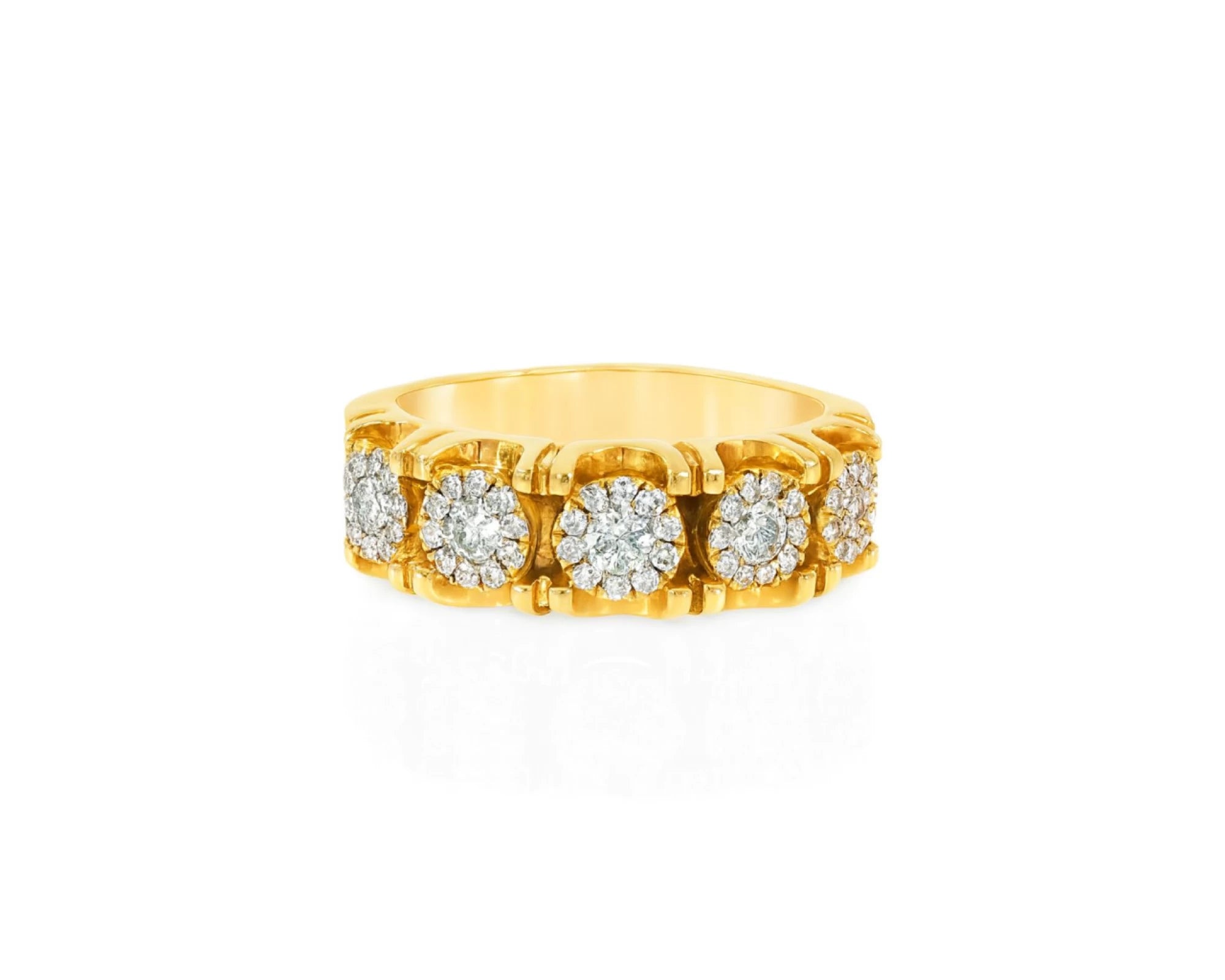 14k Gold Multi-Stone Diamond Ring with Round Brilliant Cut 2.93ct – lifestyle 244