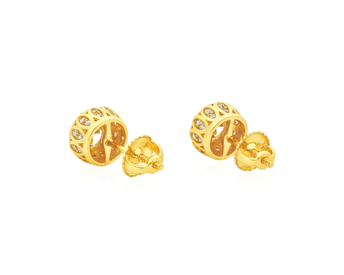 14K Gold Natural Diamond Earrings Halo Design 2.00 CT – lifestyle 4920