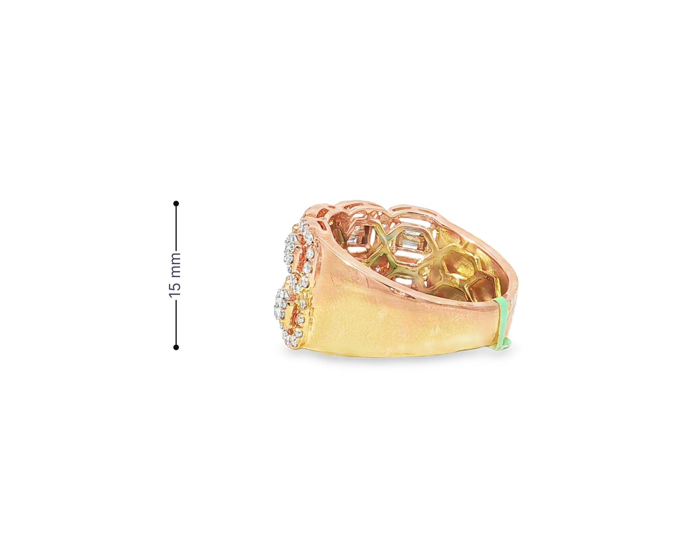 14k Gold Natural Diamond Ring with Emerald - Cut & Round Cluster Design 2.00ct - AVI THE JEWELER