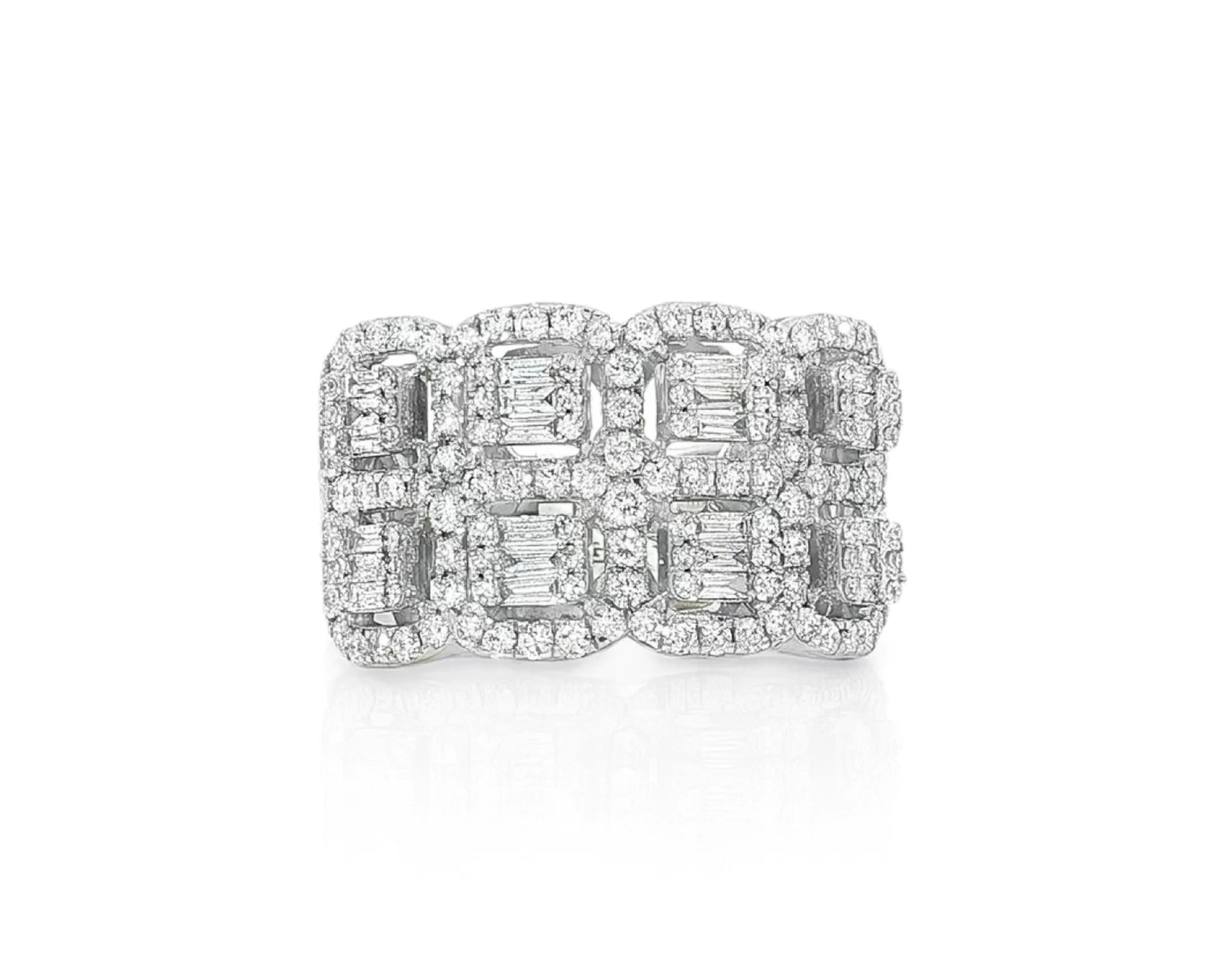 14k Gold Natural Diamond Ring with Emerald-Cut & Round Cluster Design 2.00ct – lifestyle 1662