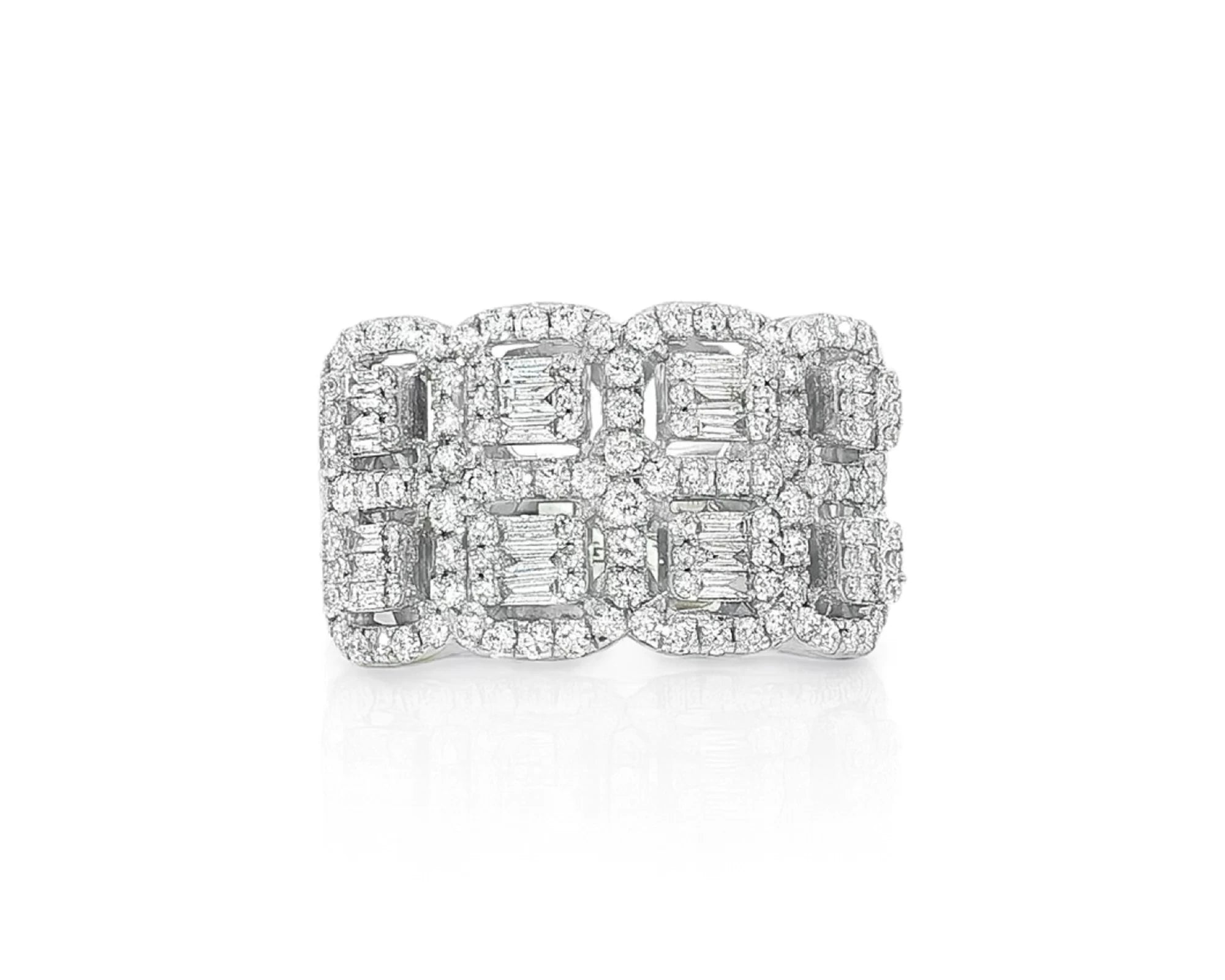 14k Gold Natural Diamond Ring with Emerald-Cut & Round Cluster Design 2.00ct – lifestyle 1662