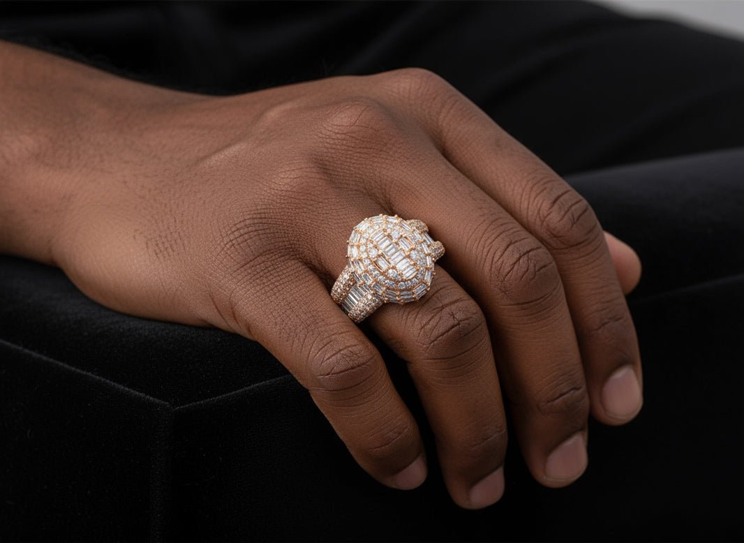 14k Gold Oval Halo Ring with Baguette AND Round Diamonds 3.75ct - AVI THE JEWELER