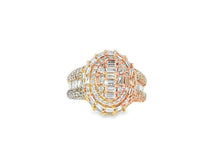 14k Gold Oval Halo Ring with Baguette AND Round Diamonds 3.75ct