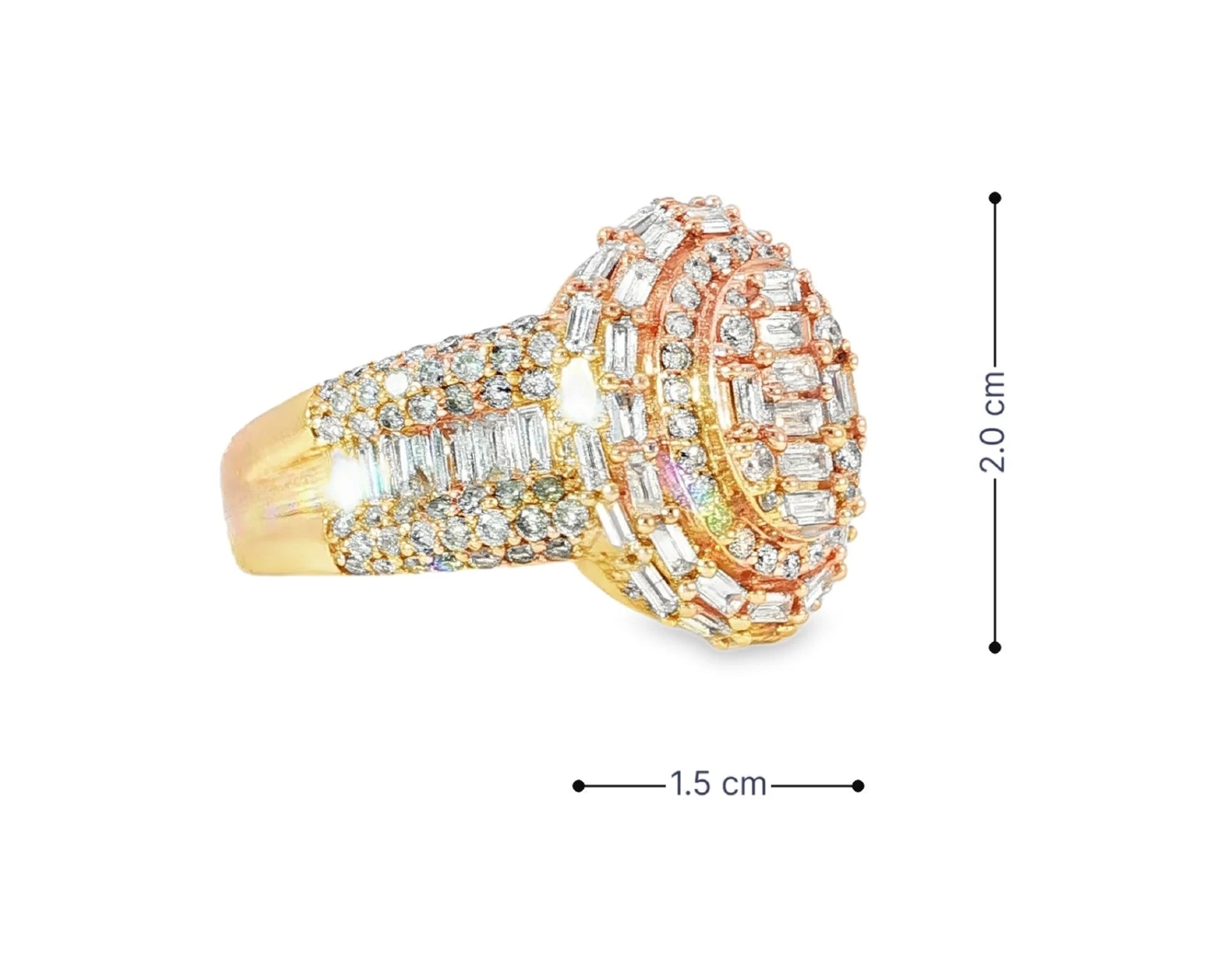 14k Gold Oval Halo Ring with Baguette AND Round Diamonds 3.75ct – lifestyle 3124