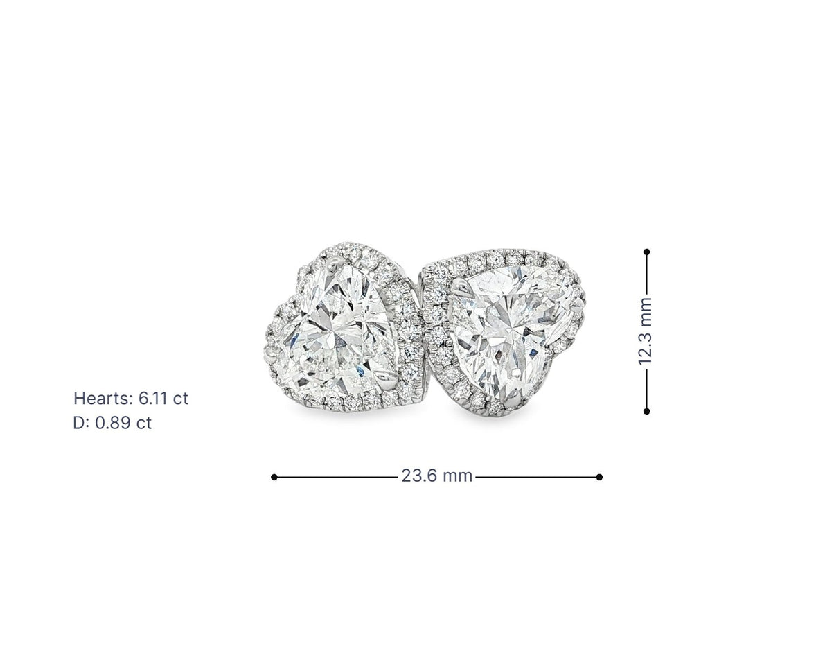 14k Heart Cut Double Halo Micropavé Engagement Ring 7.00 CT - AVI THE JEWELER