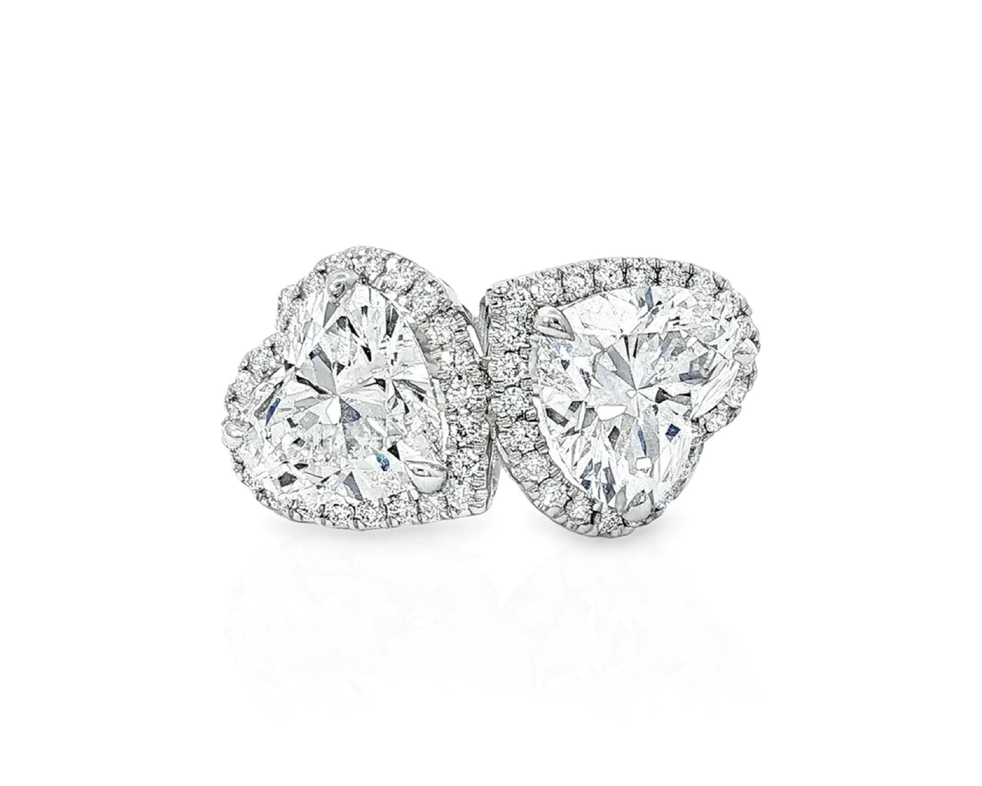 14k Heart Cut Double Halo Micropavé Engagement Ring 7.00 CT – lifestyle 1919
