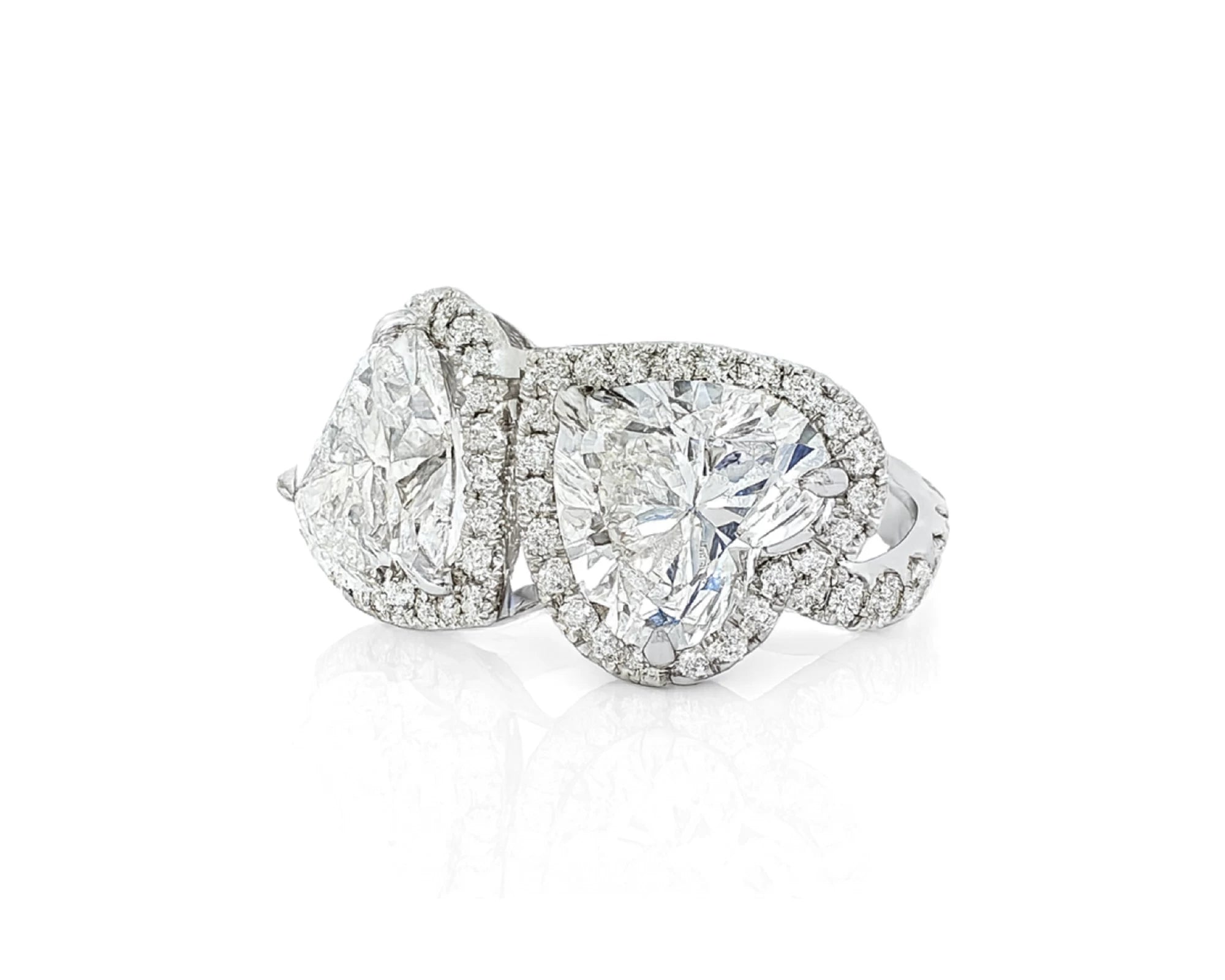 14k Heart Cut Double Halo Micropavé Engagement Ring 7.00 CT – lifestyle 1920