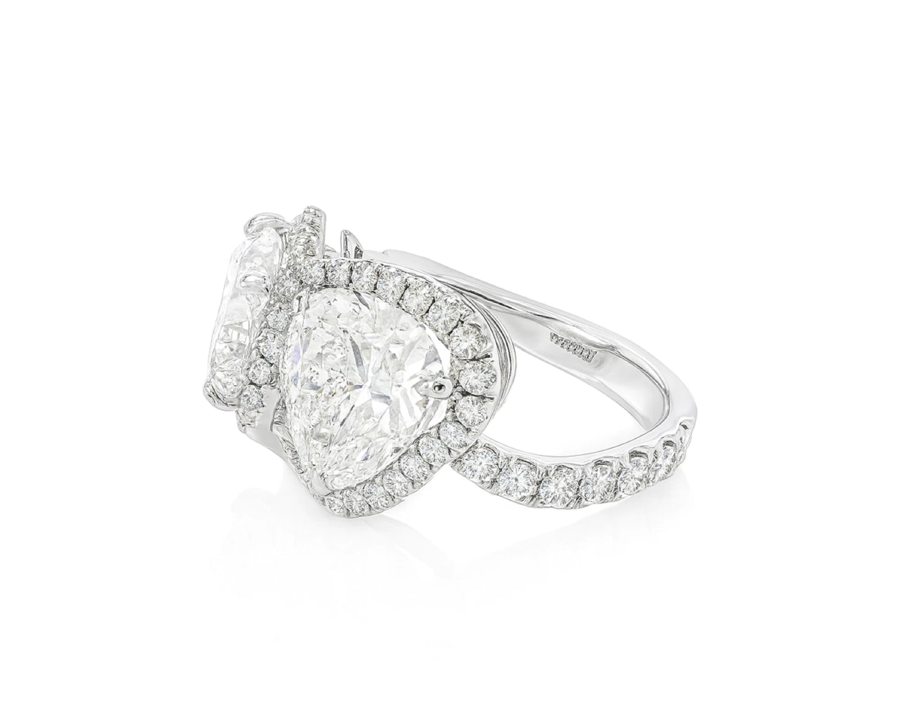 14k Heart Cut Double Halo Micropavé Engagement Ring 7.00 CT – lifestyle 1921