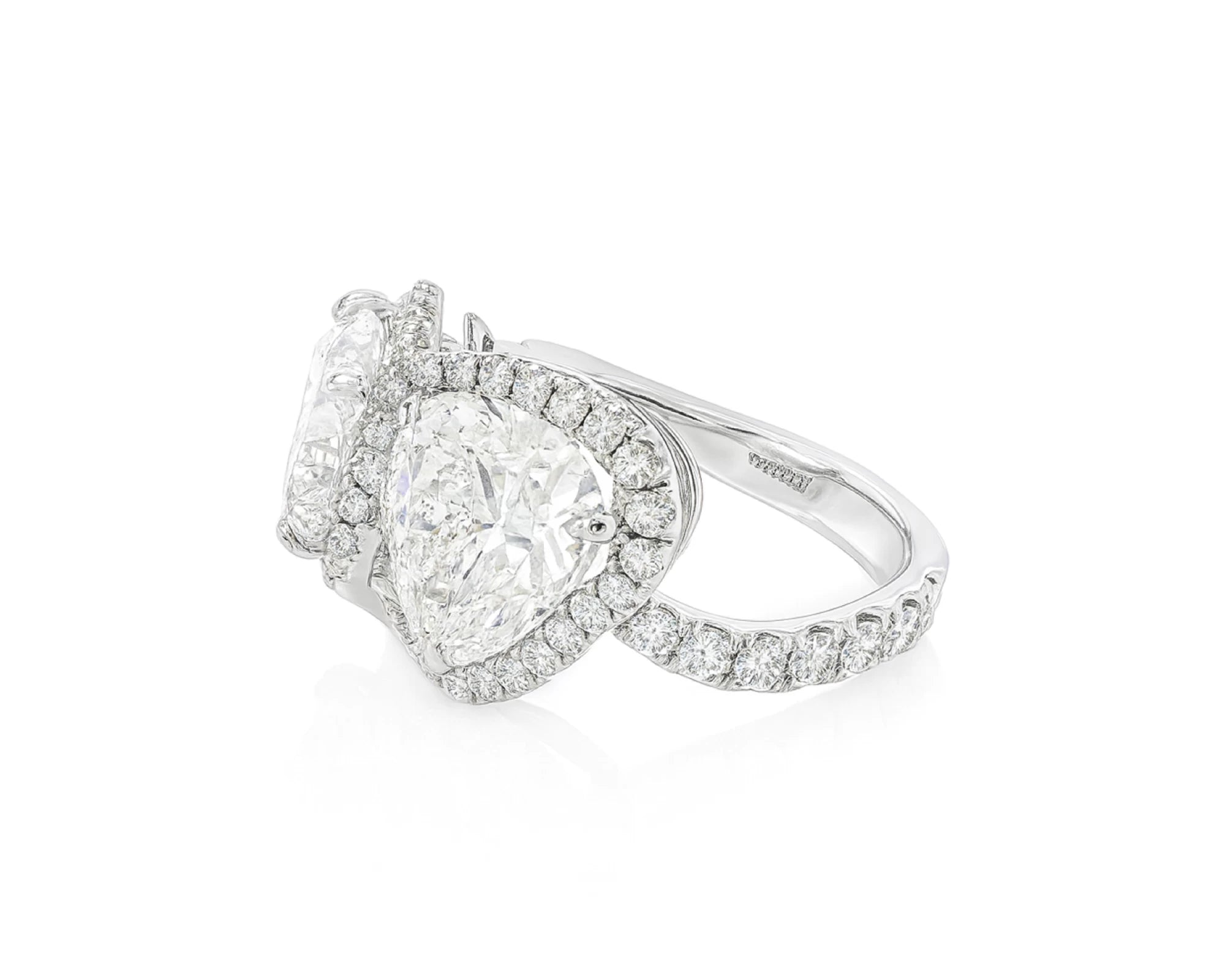 14k Heart Cut Double Halo Micropavé Engagement Ring 7.00 CT – lifestyle 1921
