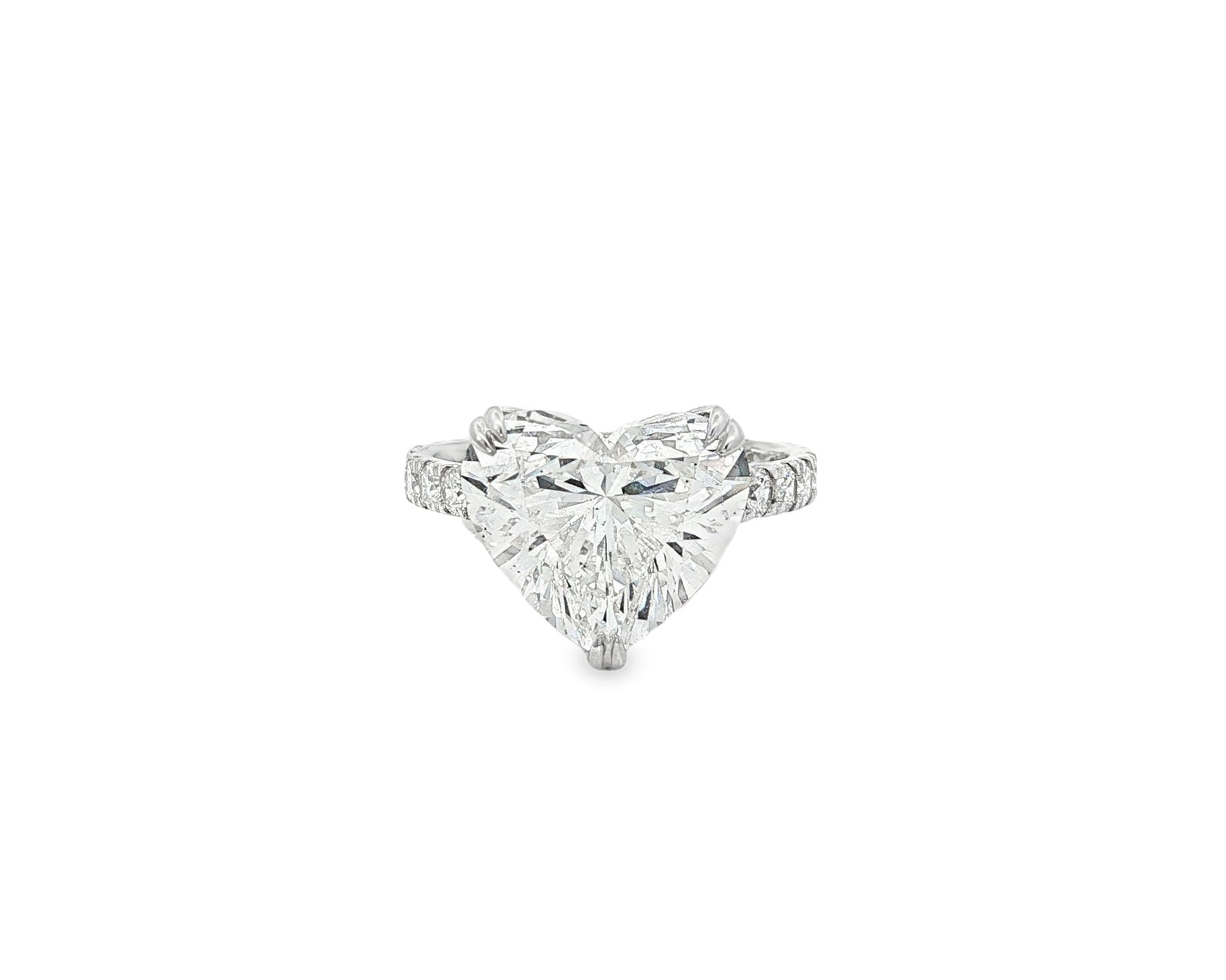 14k Heart Cut Luxe Pavé Detail Engagement Ring 5.97 CT - AVI THE JEWELER
