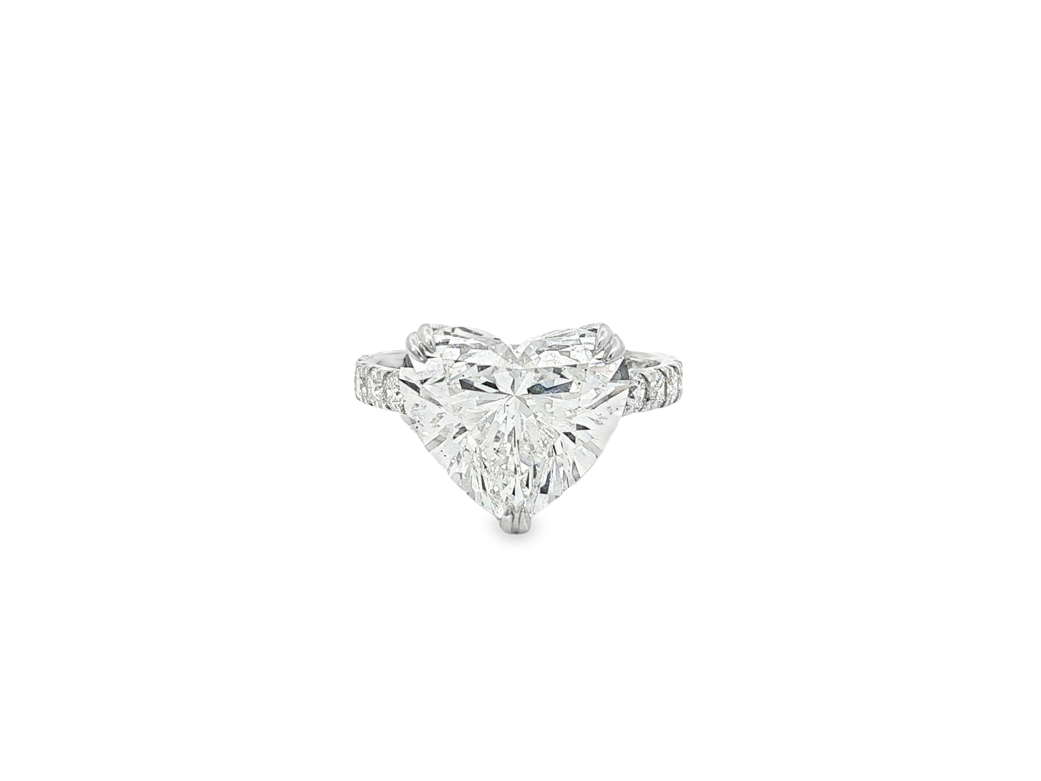 14k Heart Cut Luxe Pavé Detail Engagement Ring 5.97 CT - AVI THE JEWELER