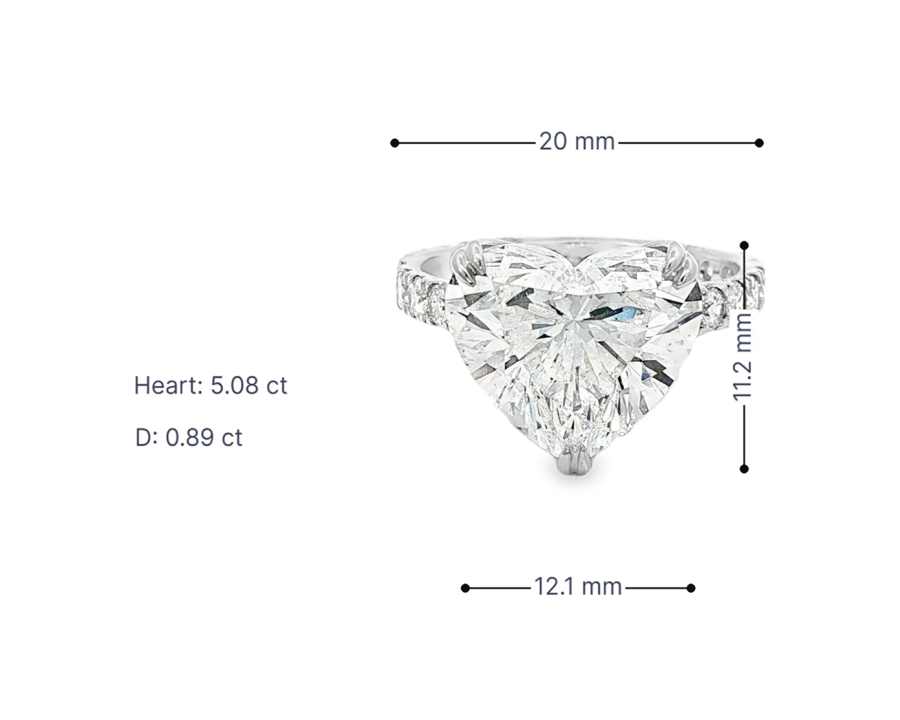 14k Heart Cut Luxe Pavé Detail Engagement Ring 5.97 CT – lifestyle 3087
