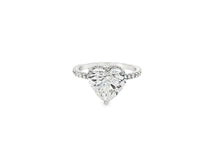 14k Heart Cut Petite Micropavé Engagement Ring 3.68 CT