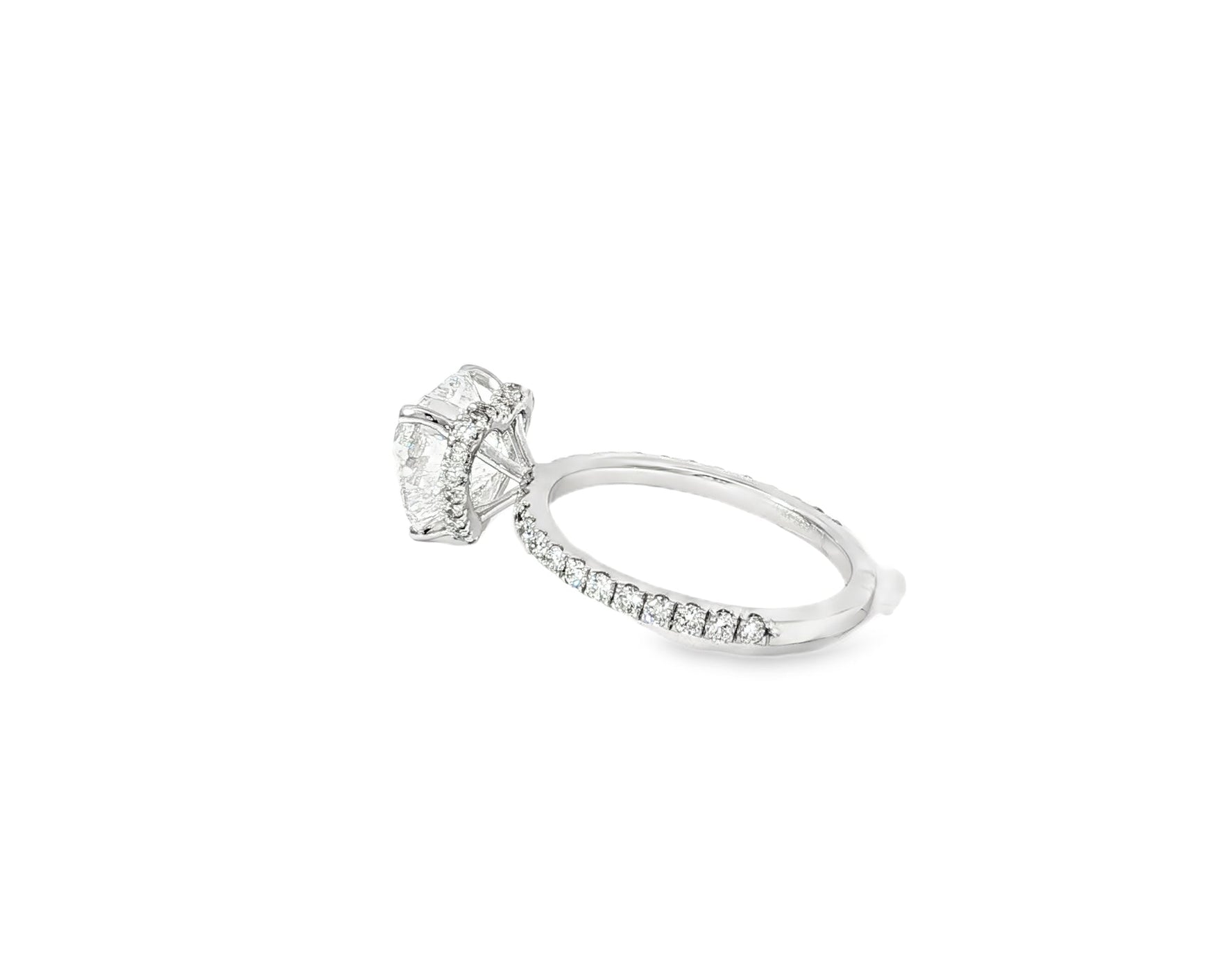 14k Heart Cut Petite Micropavé Engagement Ring 3.68 CT - AVI THE JEWELER
