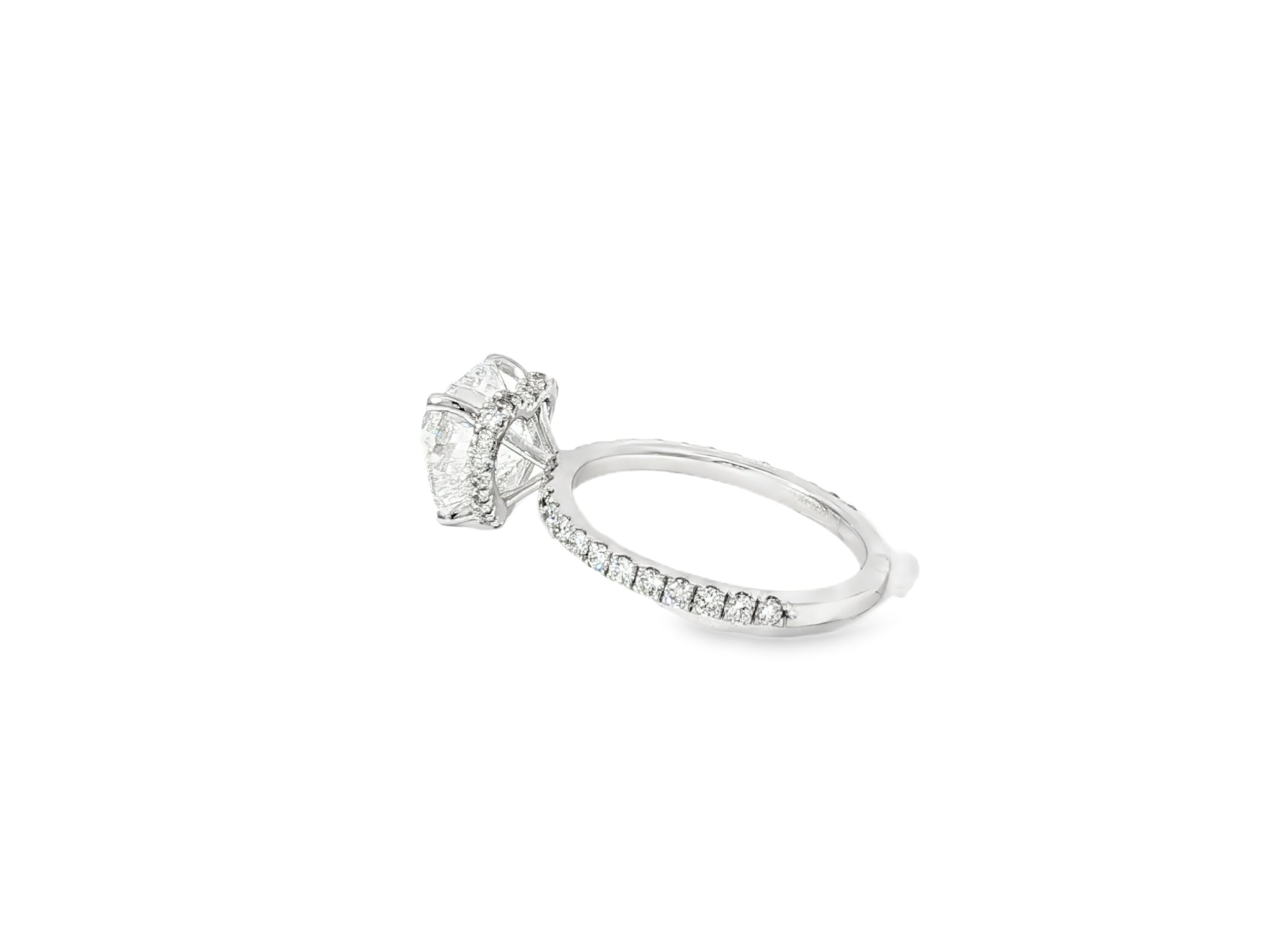 14k Heart Cut Petite Micropavé Engagement Ring 3.68 CT - AVI THE JEWELER