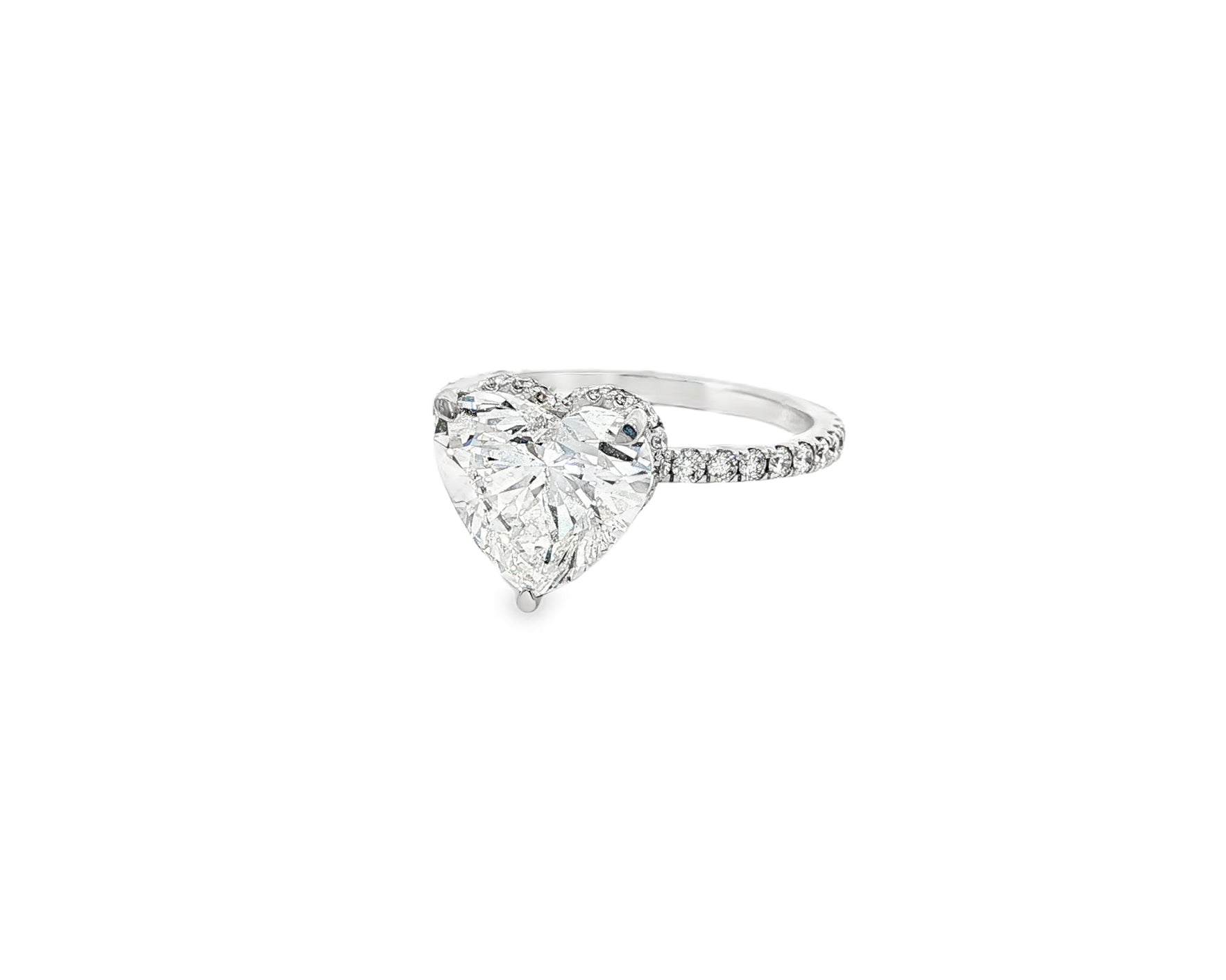 14k Heart Cut Petite Micropavé Engagement Ring 3.68 CT - AVI THE JEWELER