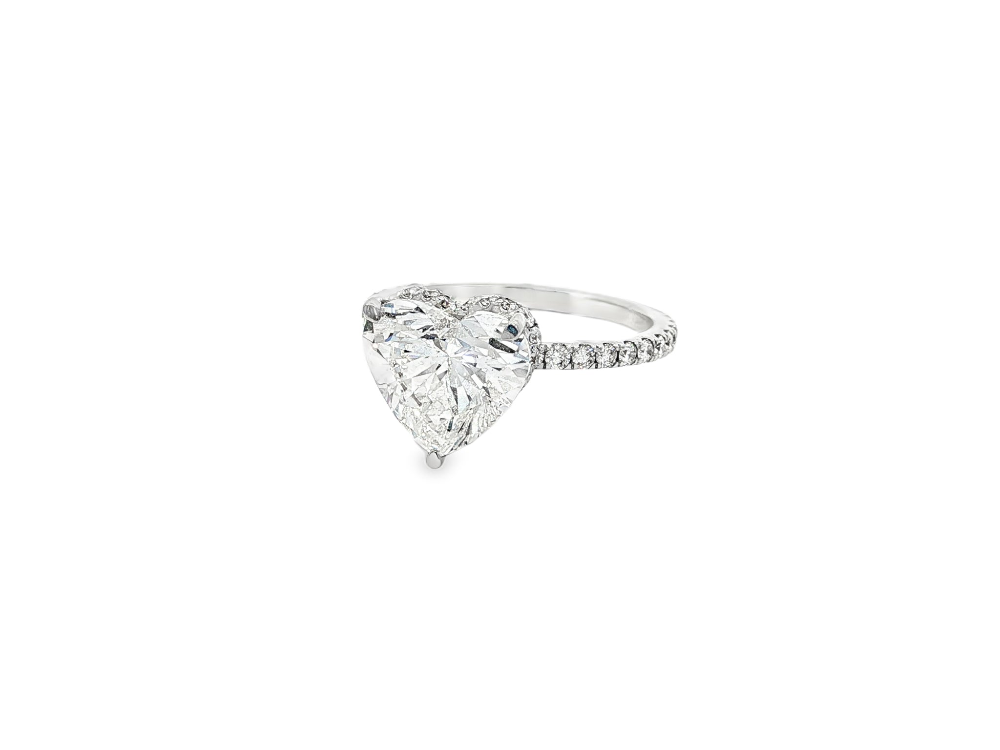 14k Heart Cut Petite Micropavé Engagement Ring 3.68 CT - AVI THE JEWELER