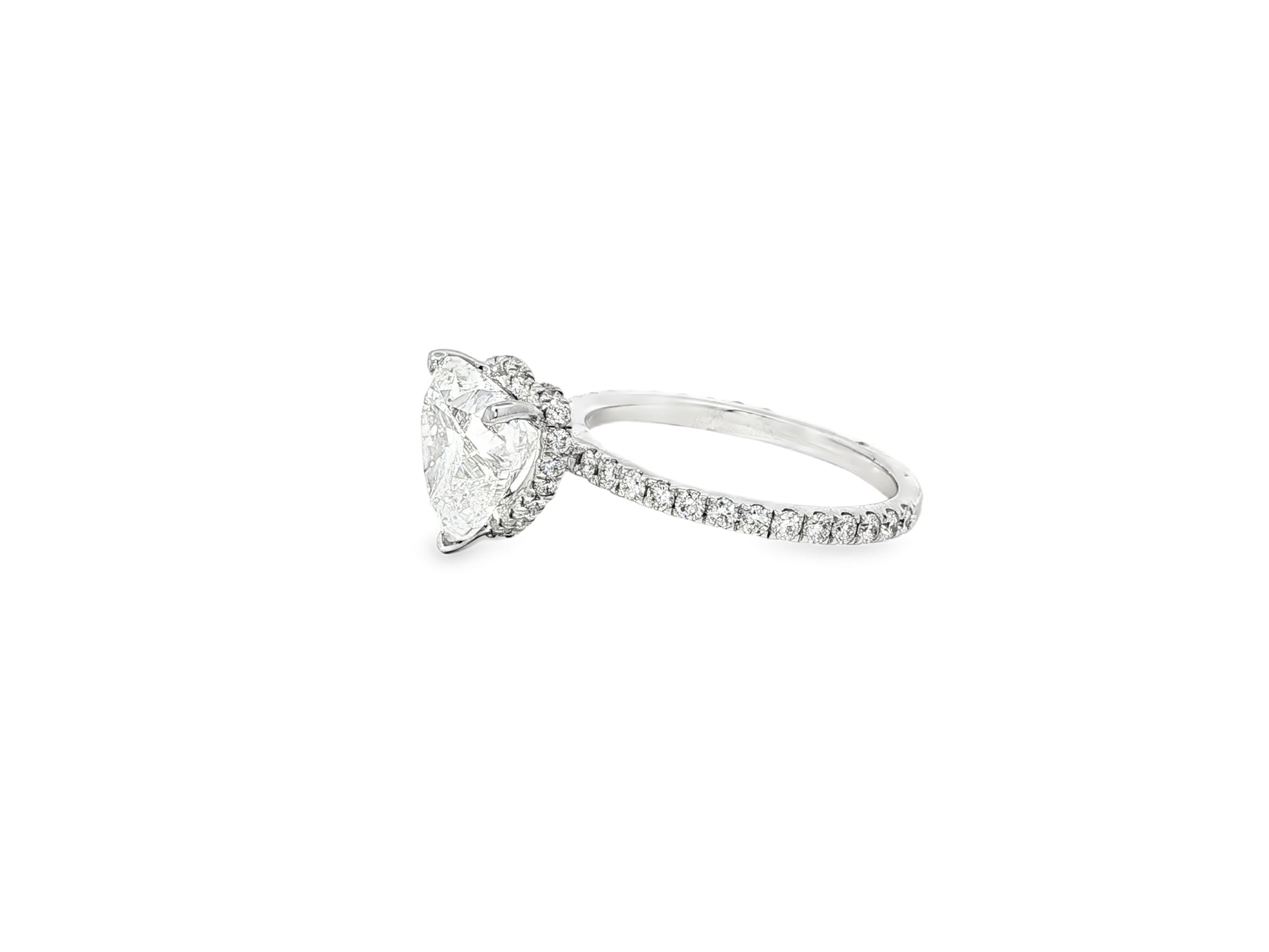 14k Heart Cut Petite Micropavé Engagement Ring 3.68 CT - AVI THE JEWELER
