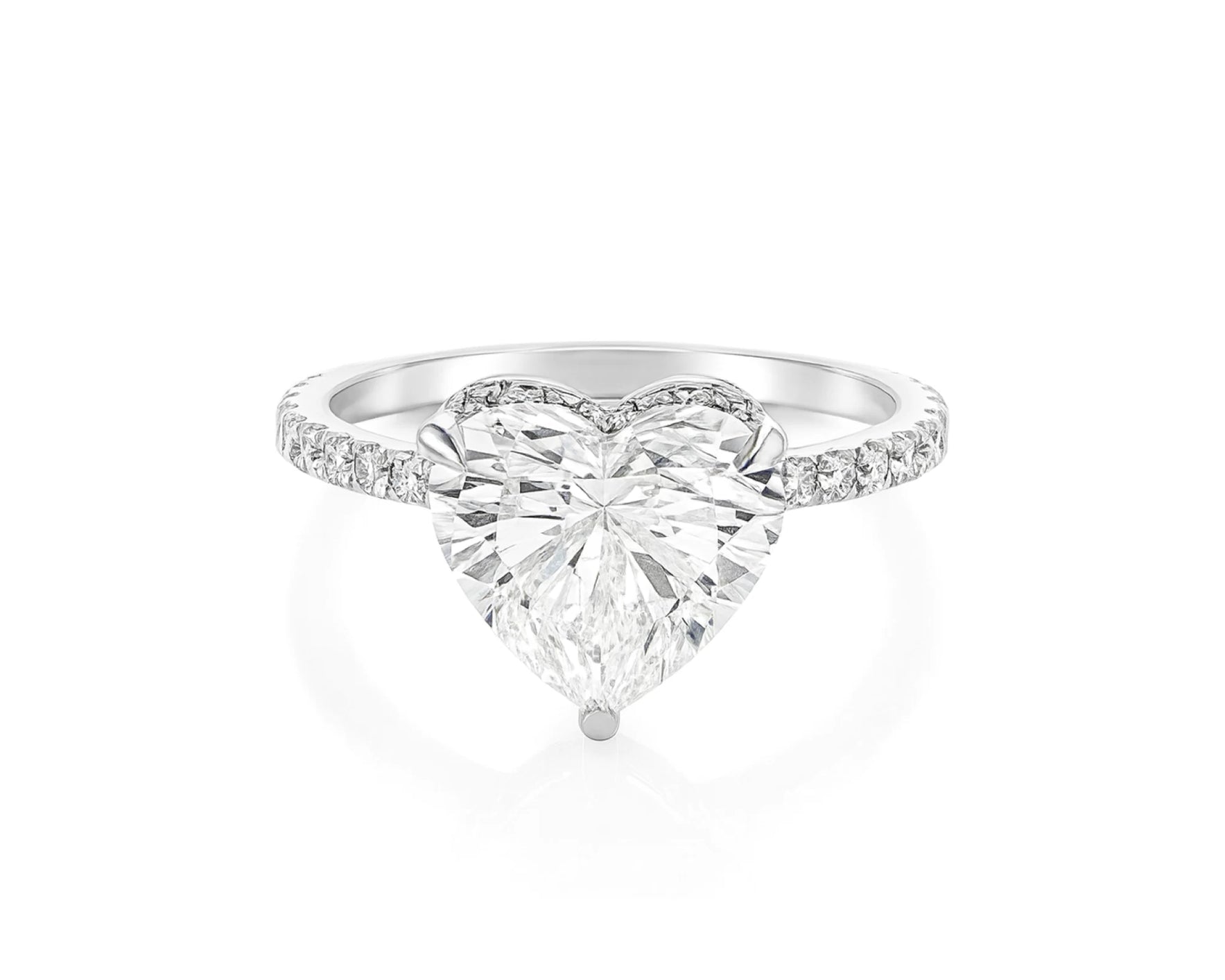 14k Heart Cut Petite Micropavé Engagement Ring 3.68 CT – lifestyle 2501