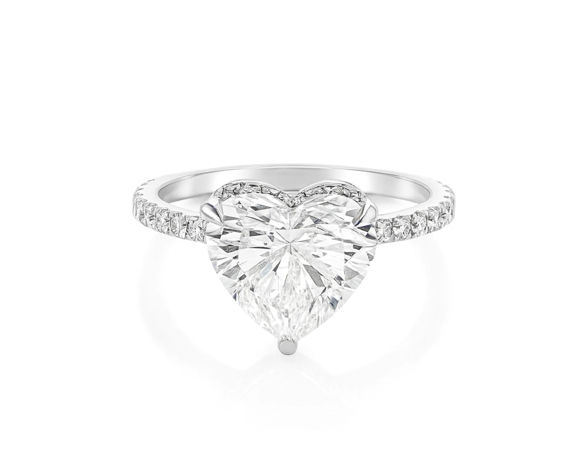 14k Heart Cut Petite Micropavé Engagement Ring 3.68 CT – lifestyle 2501