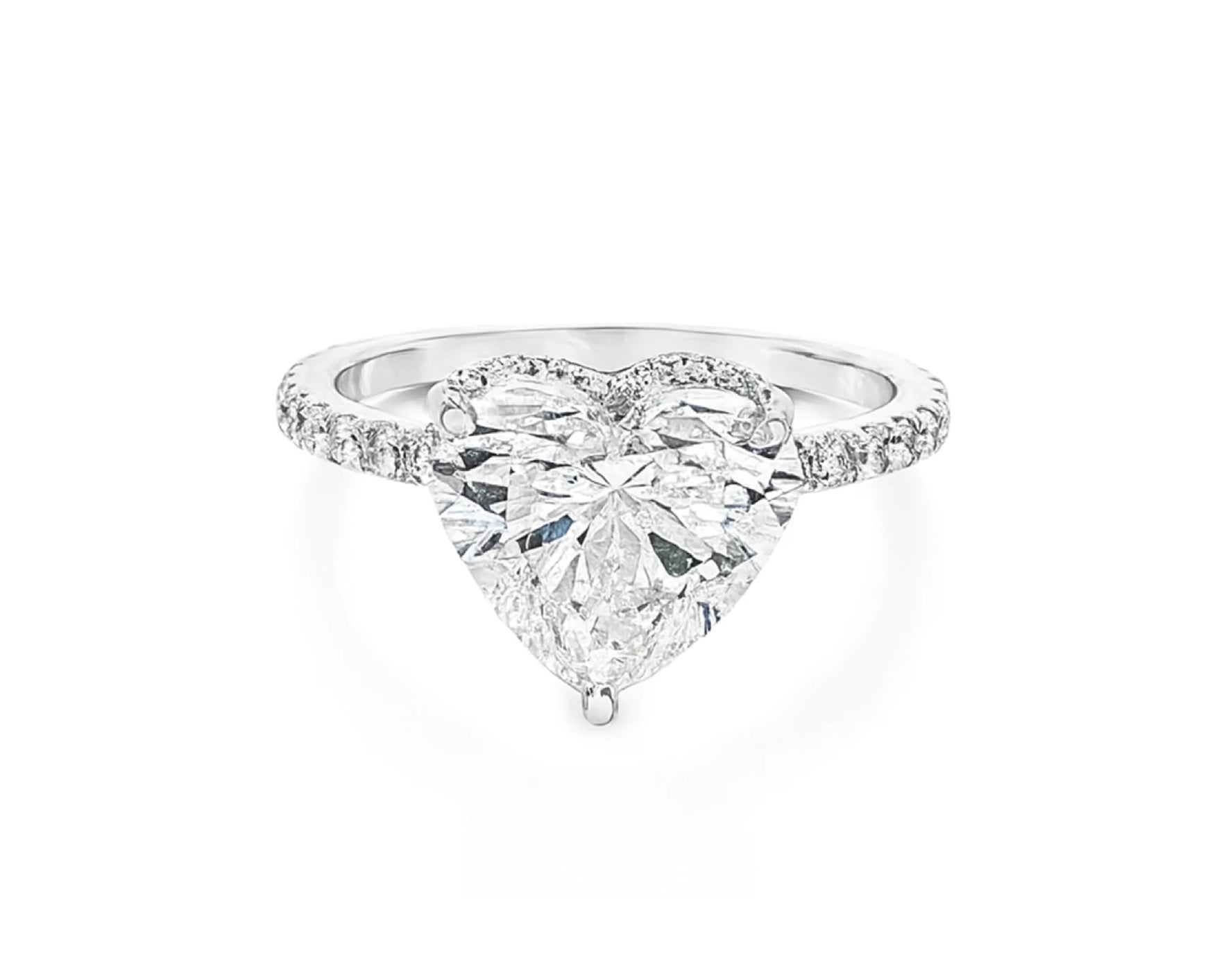 14k Heart Cut Petite Micropavé Engagement Ring 3.68 CT – lifestyle 2503