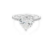 14k Heart Cut Petite Micropavé Engagement Ring 3.68 CT