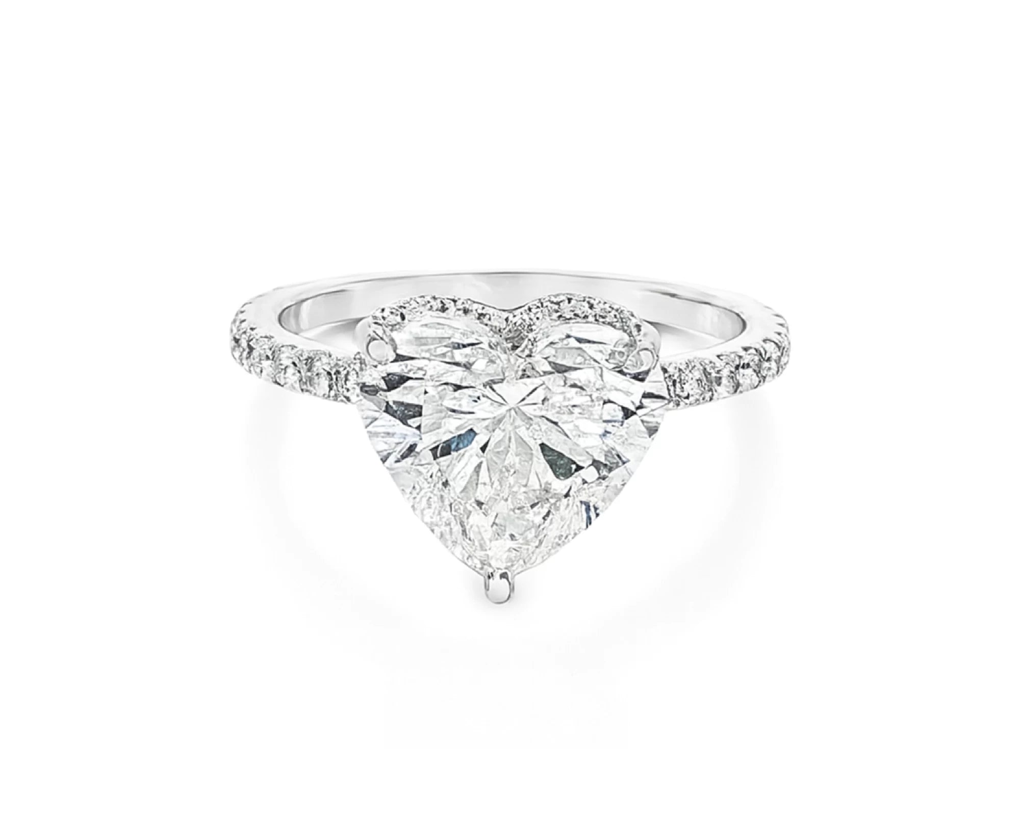 14k Heart Cut Petite Micropavé Engagement Ring 3.68 CT – lifestyle 2503