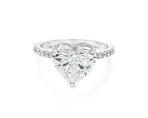 14k Heart Cut Petite Micropavé Engagement Ring 3.68 CT