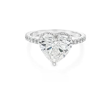 14k Heart Cut Petite Micropavé Engagement Ring 3.68 CT