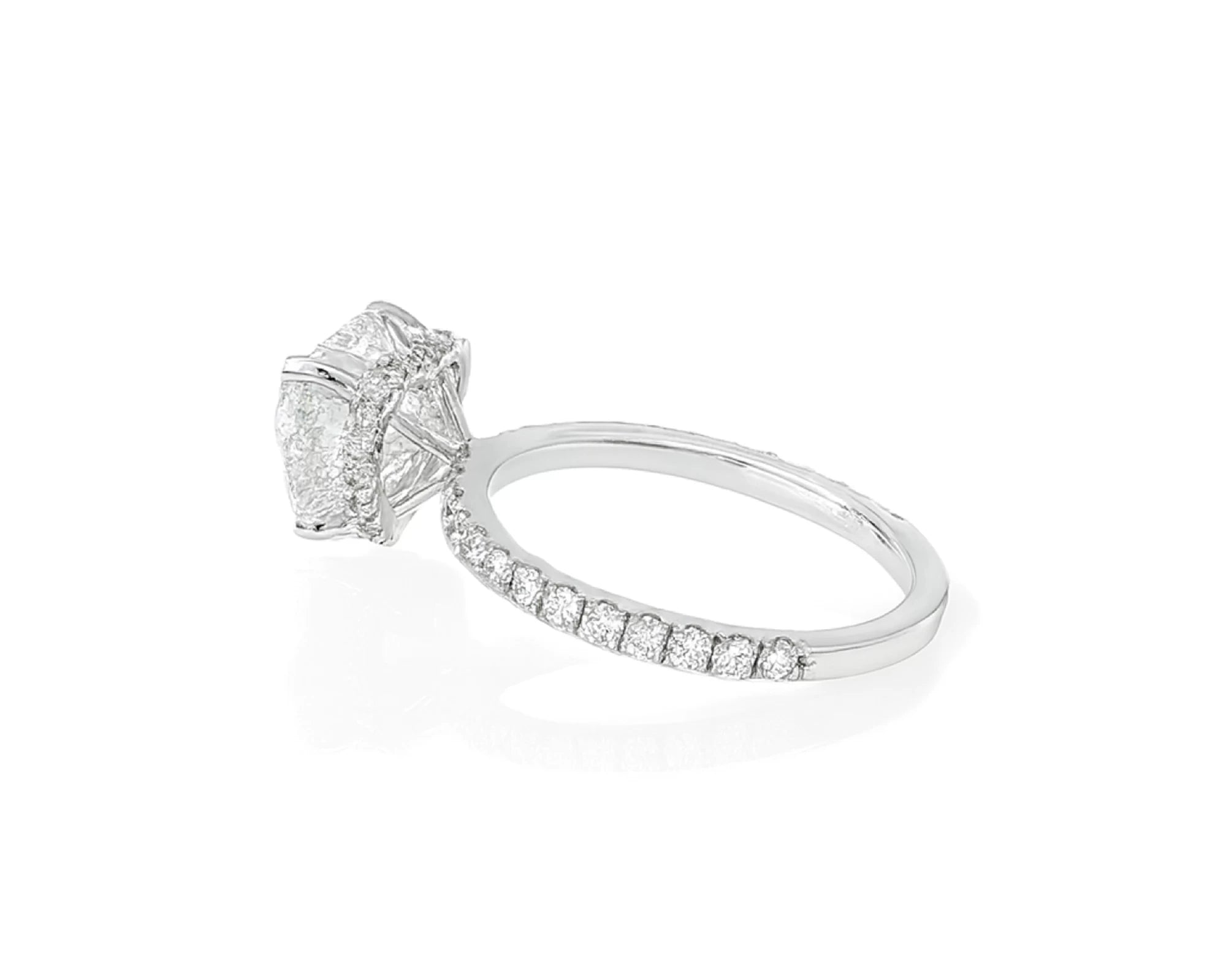 14k Heart Cut Petite Micropavé Engagement Ring 3.68 CT – lifestyle 2505