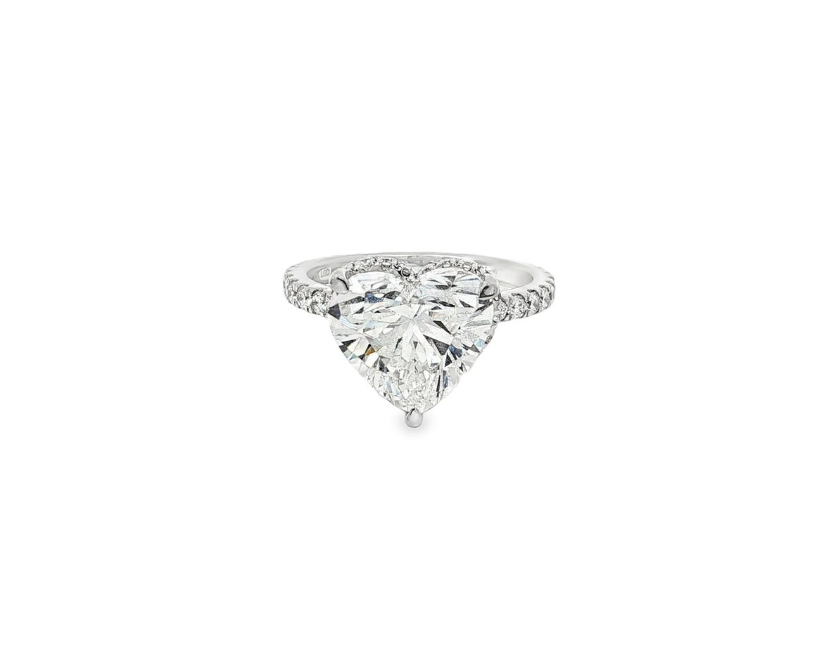 14k Heart Cut Petite Micropavé Engagement Ring 4.78 CT - AVI THE JEWELER