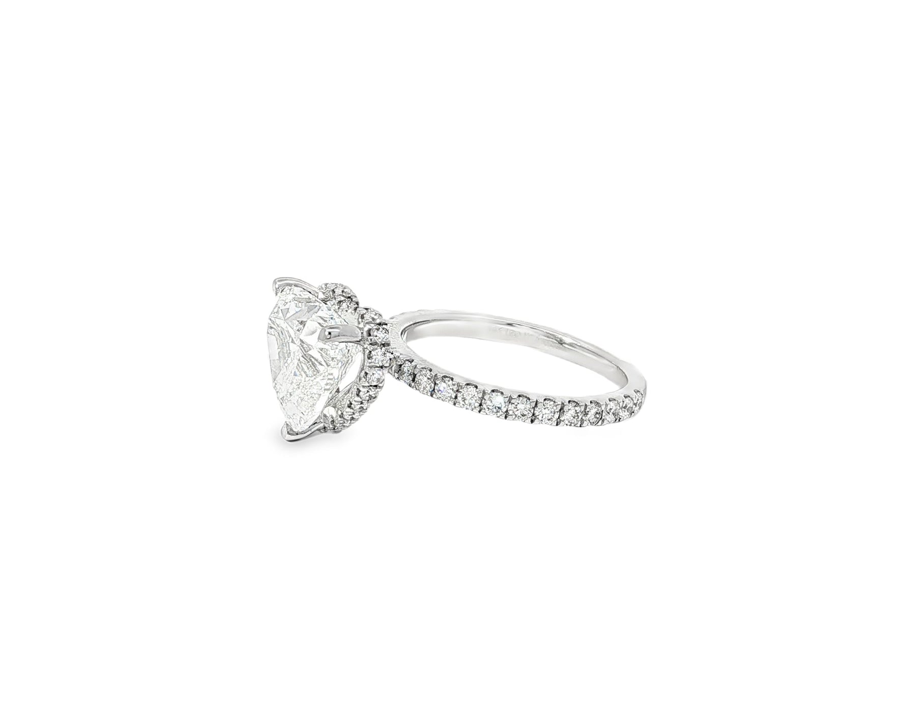 14k Heart Cut Petite Micropavé Engagement Ring 4.78 CT - AVI THE JEWELER