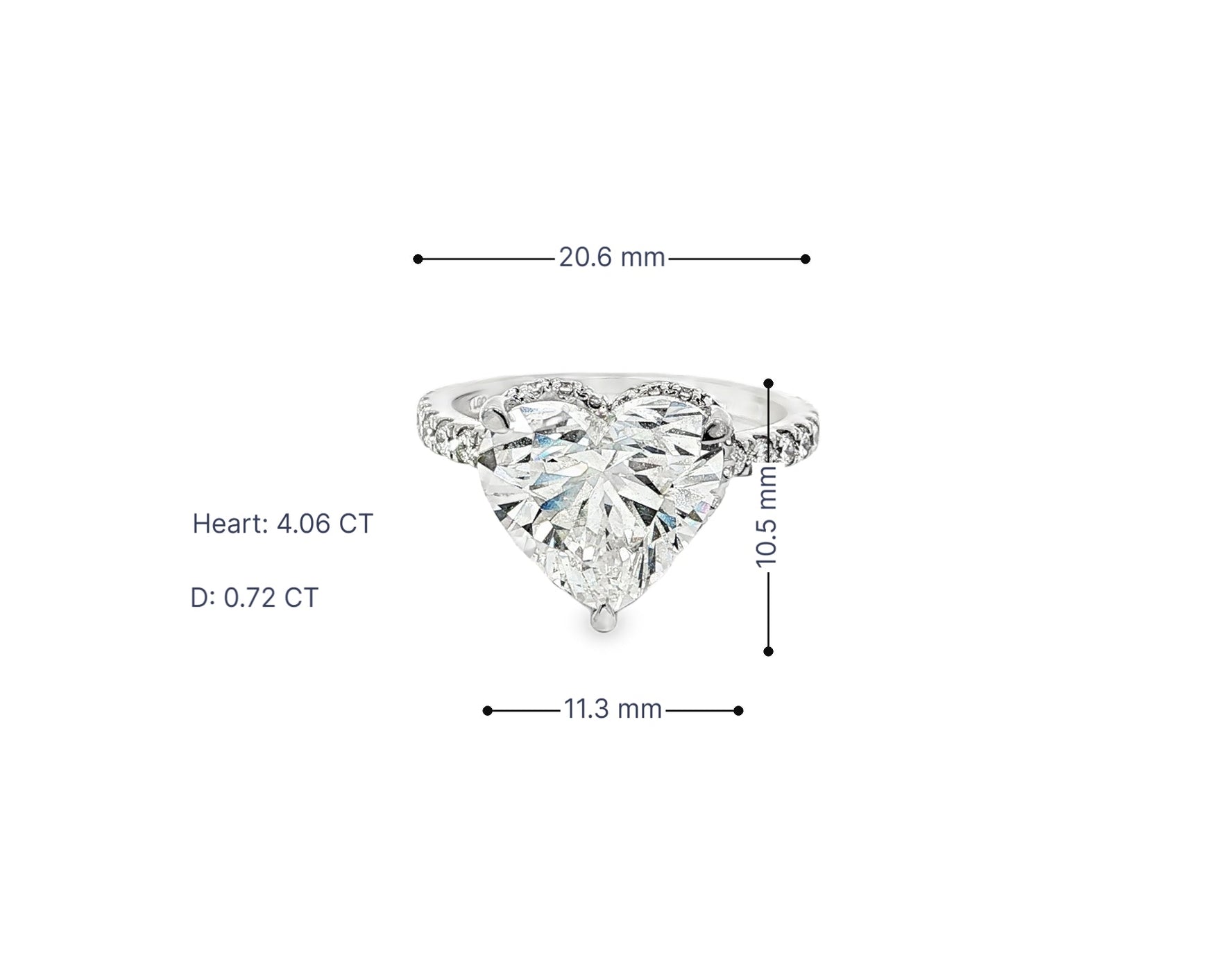 14k Heart Cut Petite Micropavé Engagement Ring 4.78 CT - AVI THE JEWELER