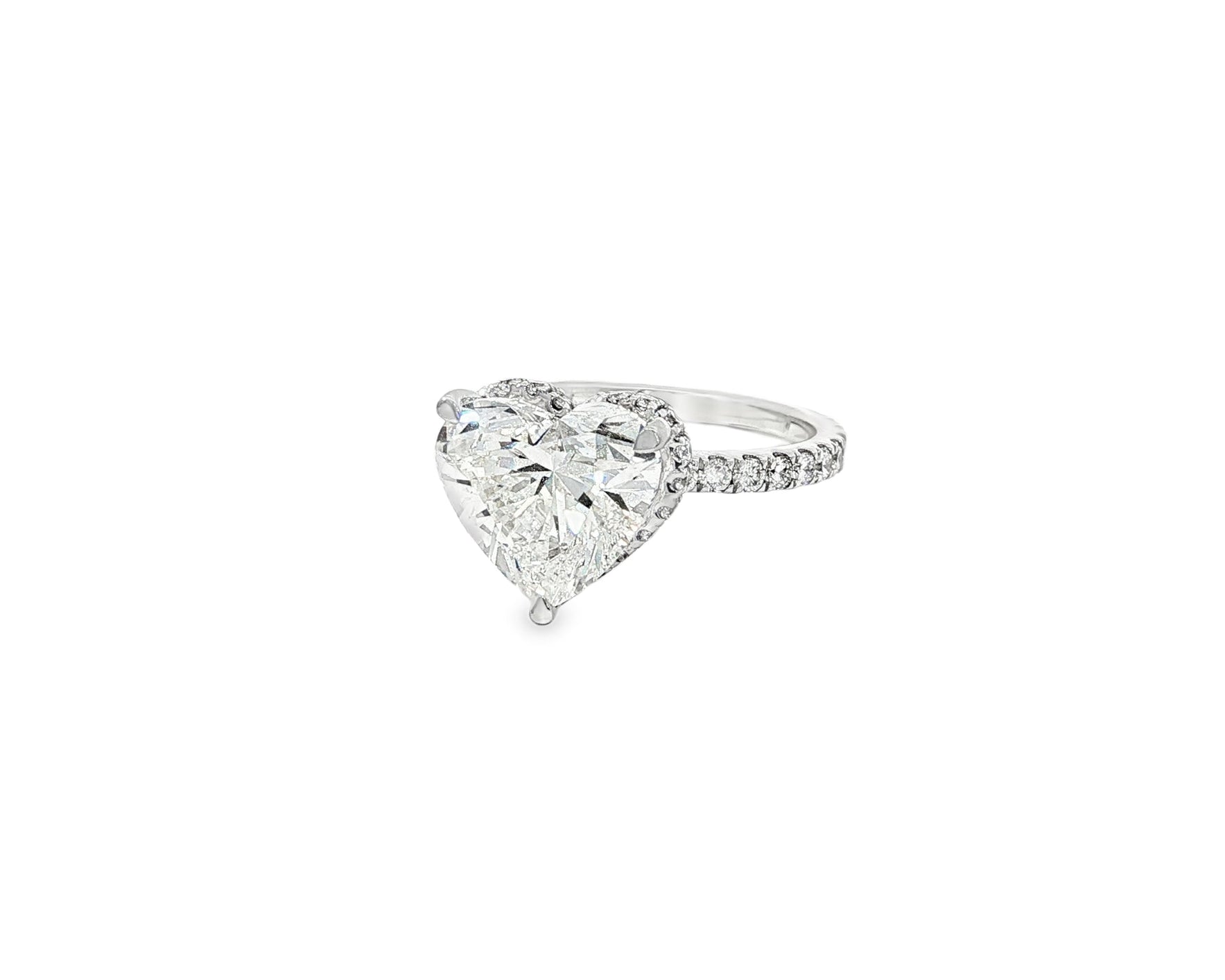 14k Heart Cut Petite Micropavé Engagement Ring 4.78 CT - AVI THE JEWELER