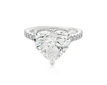 14k Heart Cut Petite Micropavé Engagement Ring 4.78 CT