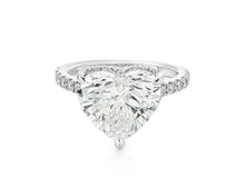 14k Heart Cut Petite Micropavé Engagement Ring 4.78 CT