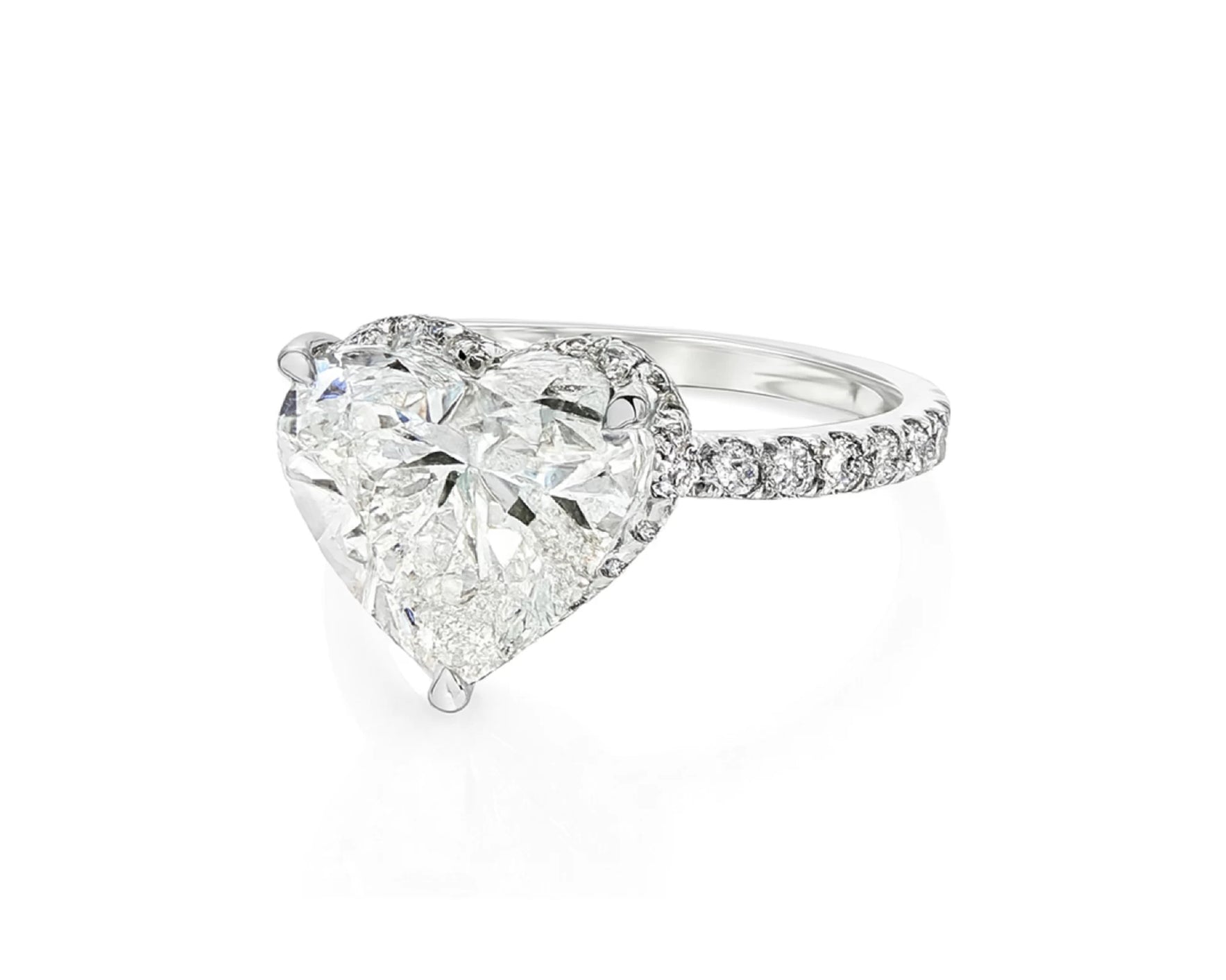 14k Heart Cut Petite Micropavé Engagement Ring 4.78 CT – lifestyle 2563