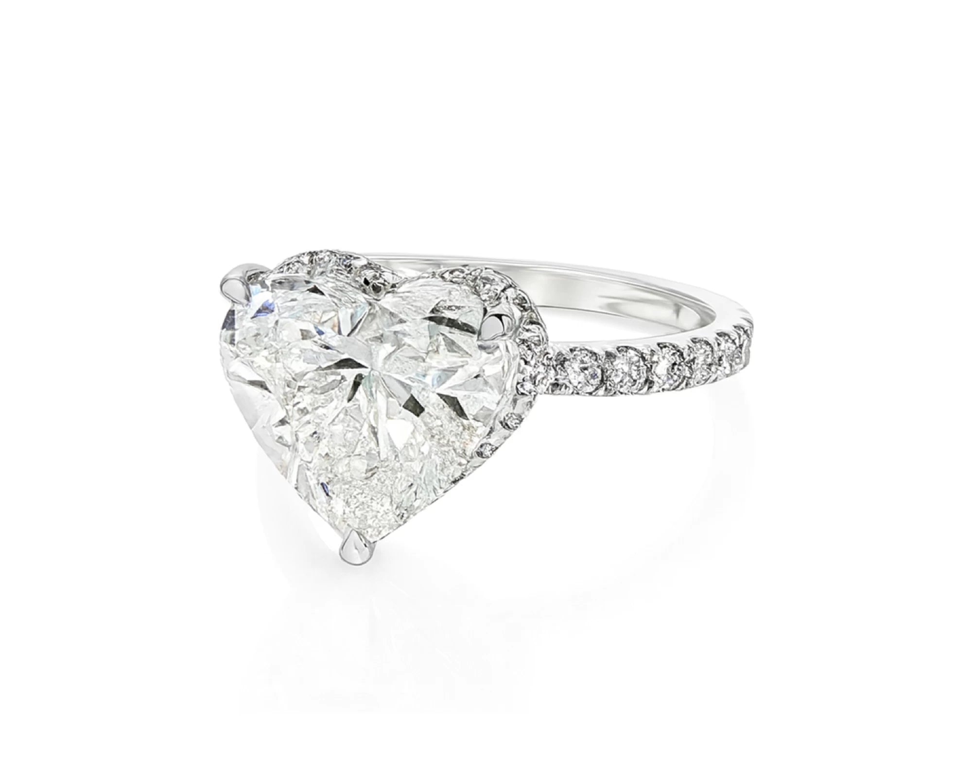 14k Heart Cut Petite Micropavé Engagement Ring 4.78 CT – lifestyle 2563