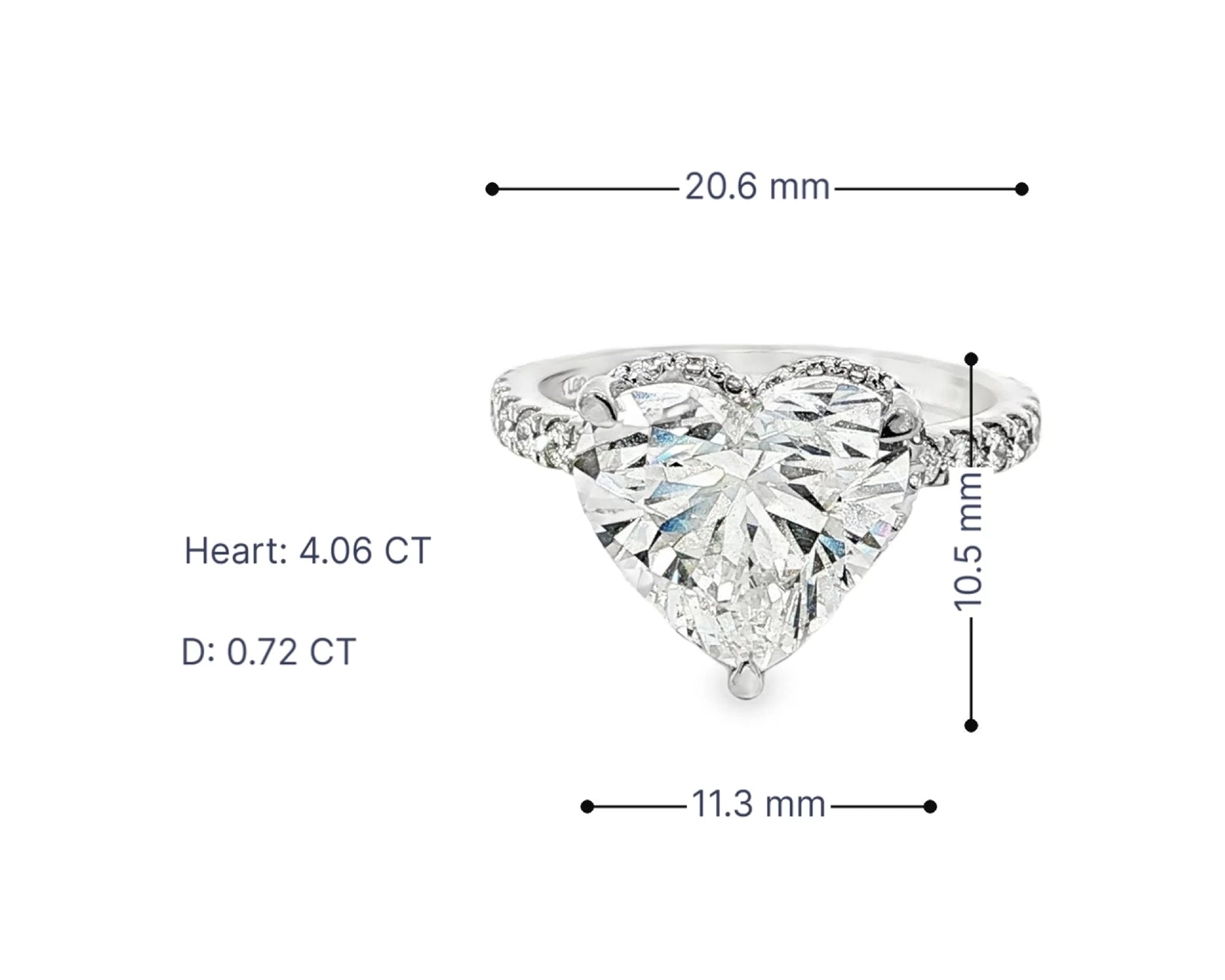 14k Heart Cut Petite Micropavé Engagement Ring 4.78 CT – lifestyle 3106