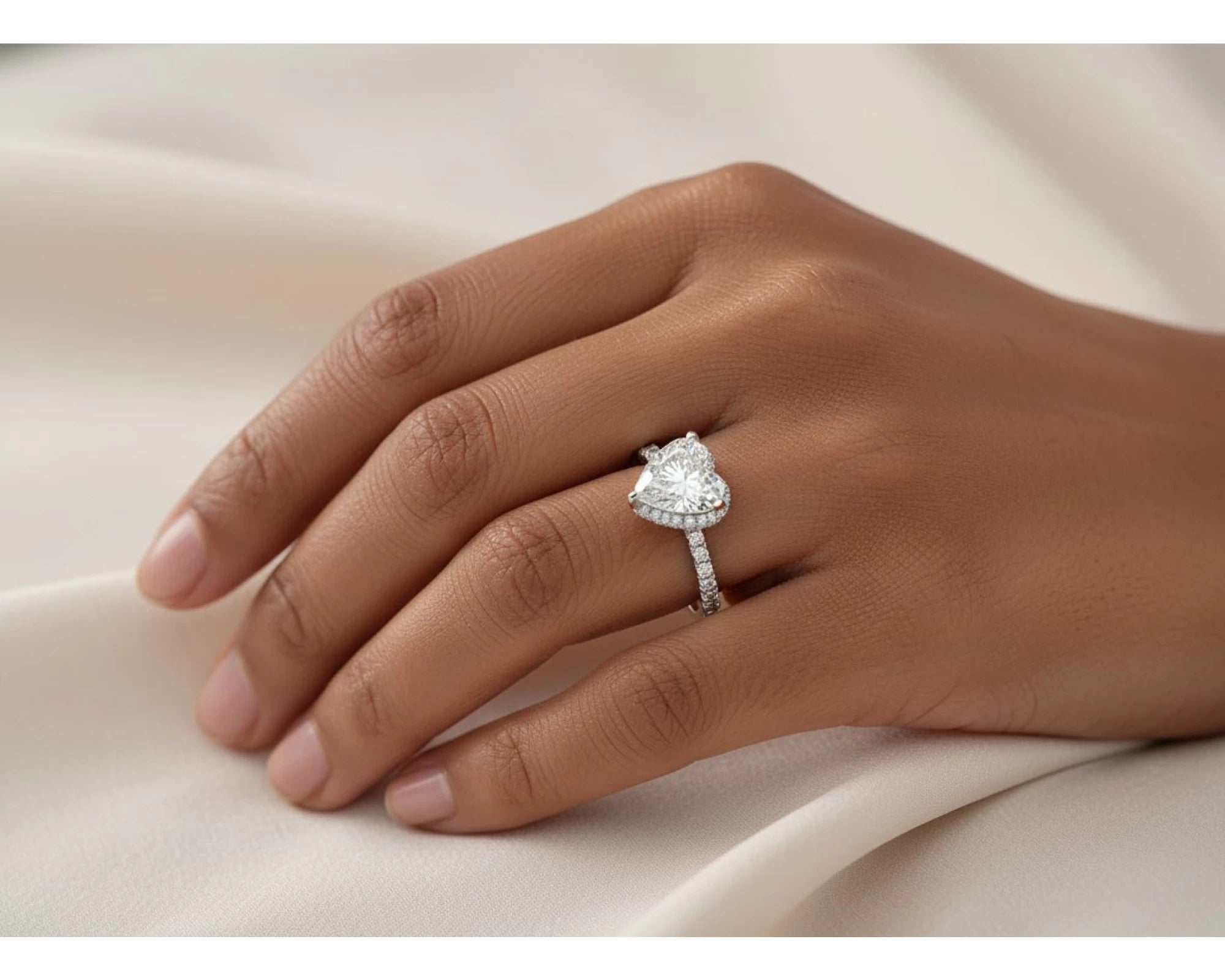 14k Heart Cut Petite Micropavé Engagement Ring 4.78 CT – view 2