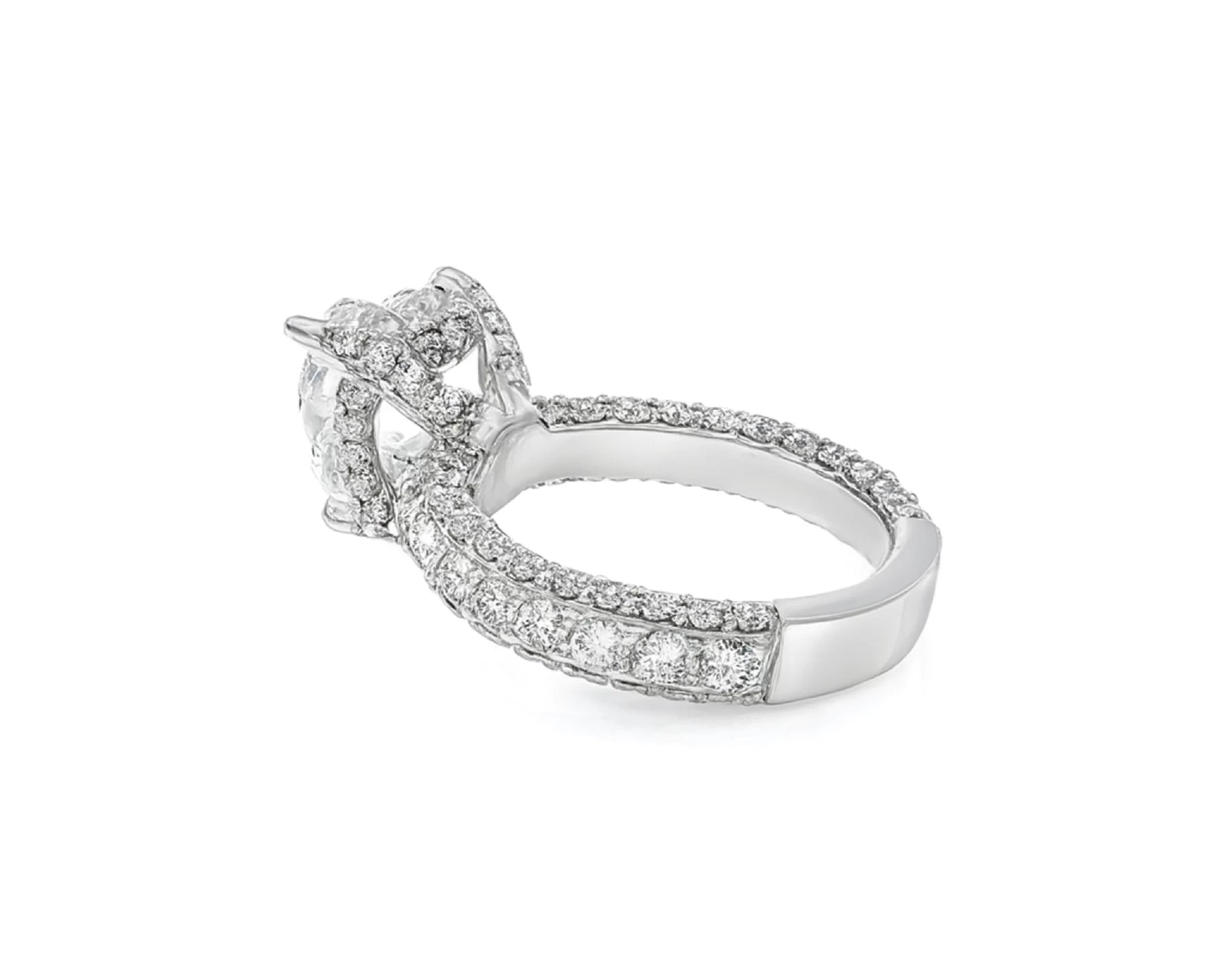 14k Heart Cut Triple Row Pavé Engagement Ring 7.87 CT – lifestyle 1898