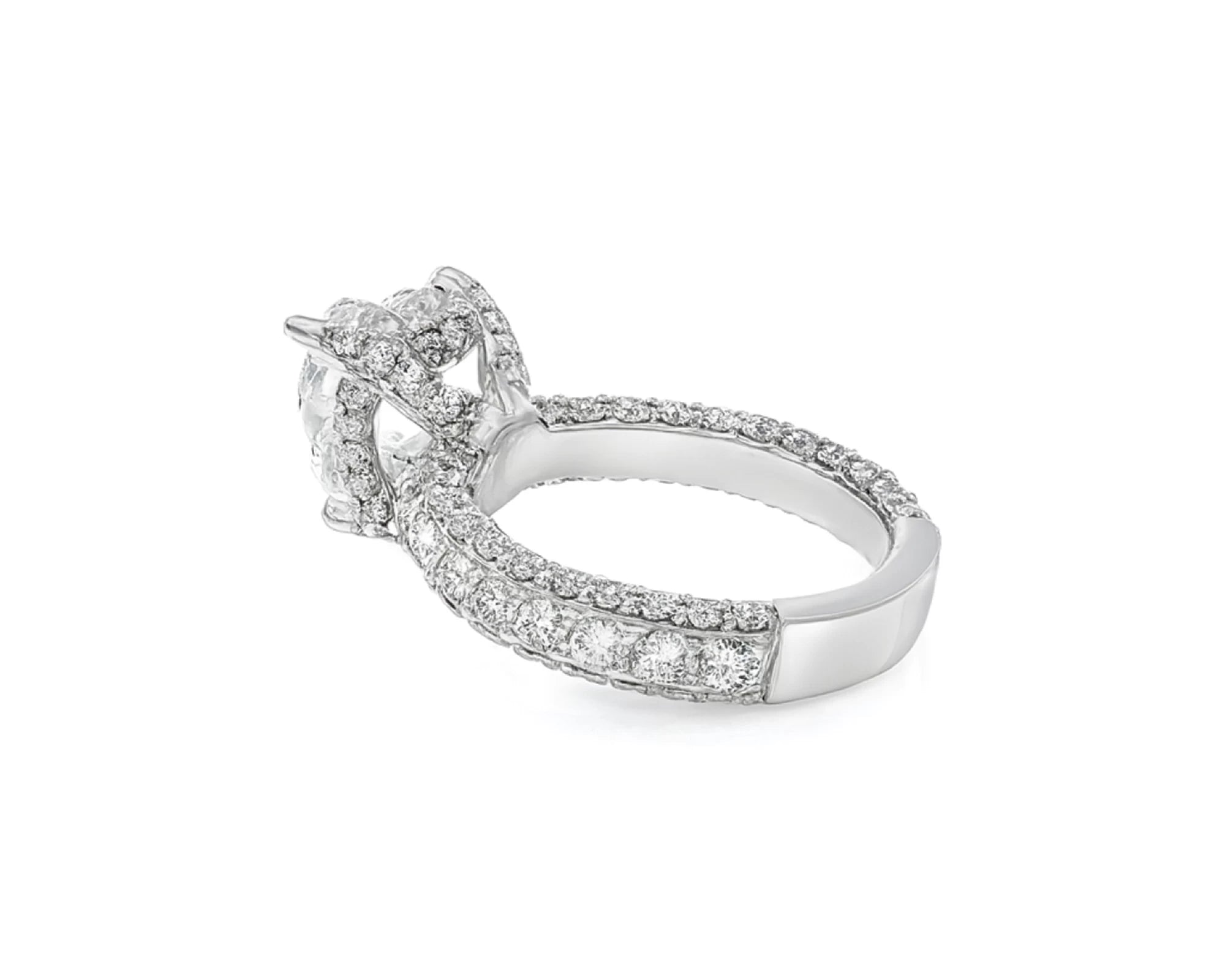 14k Heart Cut Triple Row Pavé Engagement Ring 7.87 CT – lifestyle 1898