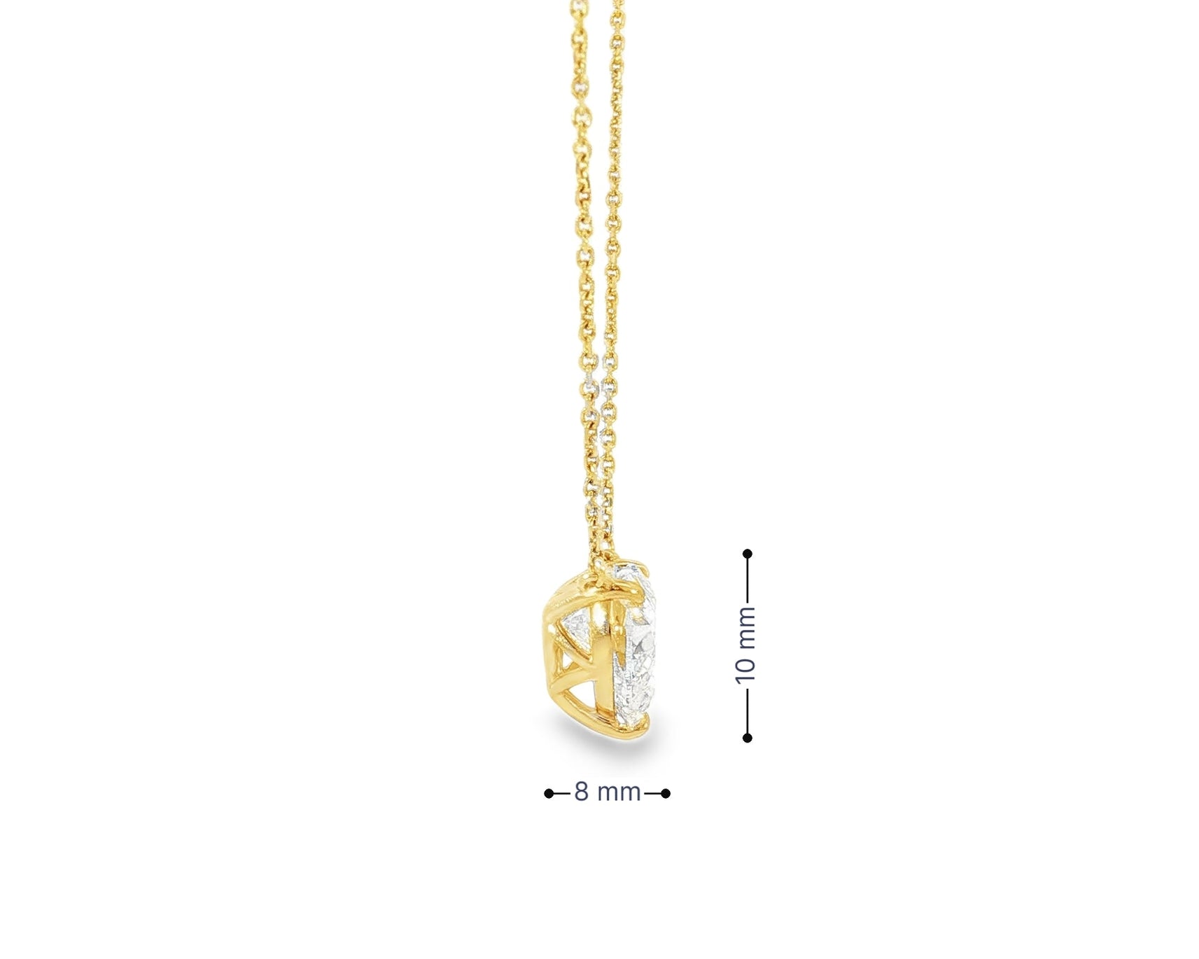 14k Lab - Grown Diamond Heart - Shaped Solitaire Necklace 3.09ct - AVI THE JEWELER