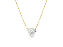 14k Lab-Grown Diamond Heart-Shaped Solitaire Necklace 3.09ct